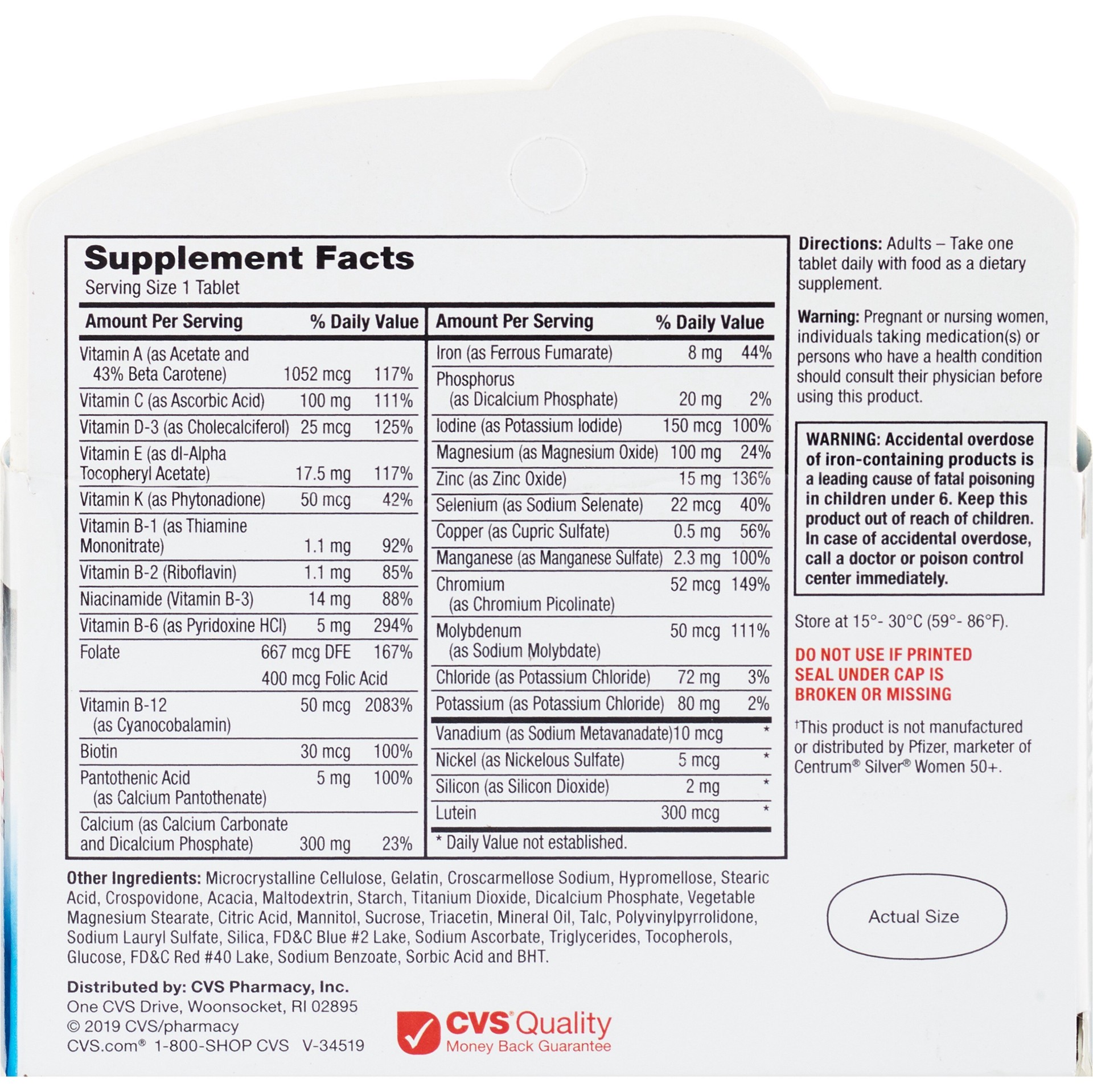 slide 3 of 5, CVS Health Spectravite Women's 50+ Multivitamin Tablets, 100 Ct, 1 ct
