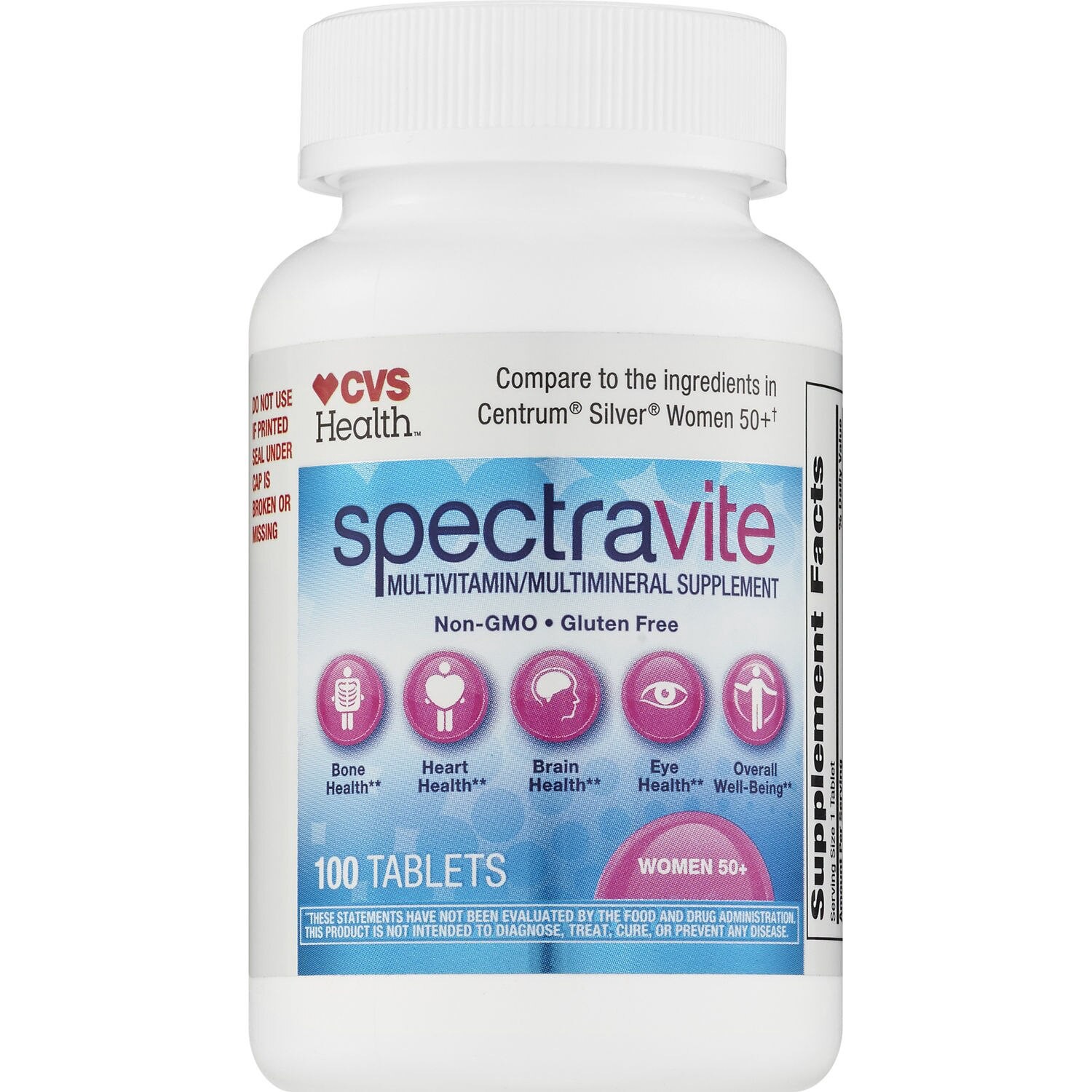 slide 2 of 5, CVS Health Spectravite Women's 50+ Multivitamin Tablets, 100 Ct, 1 ct