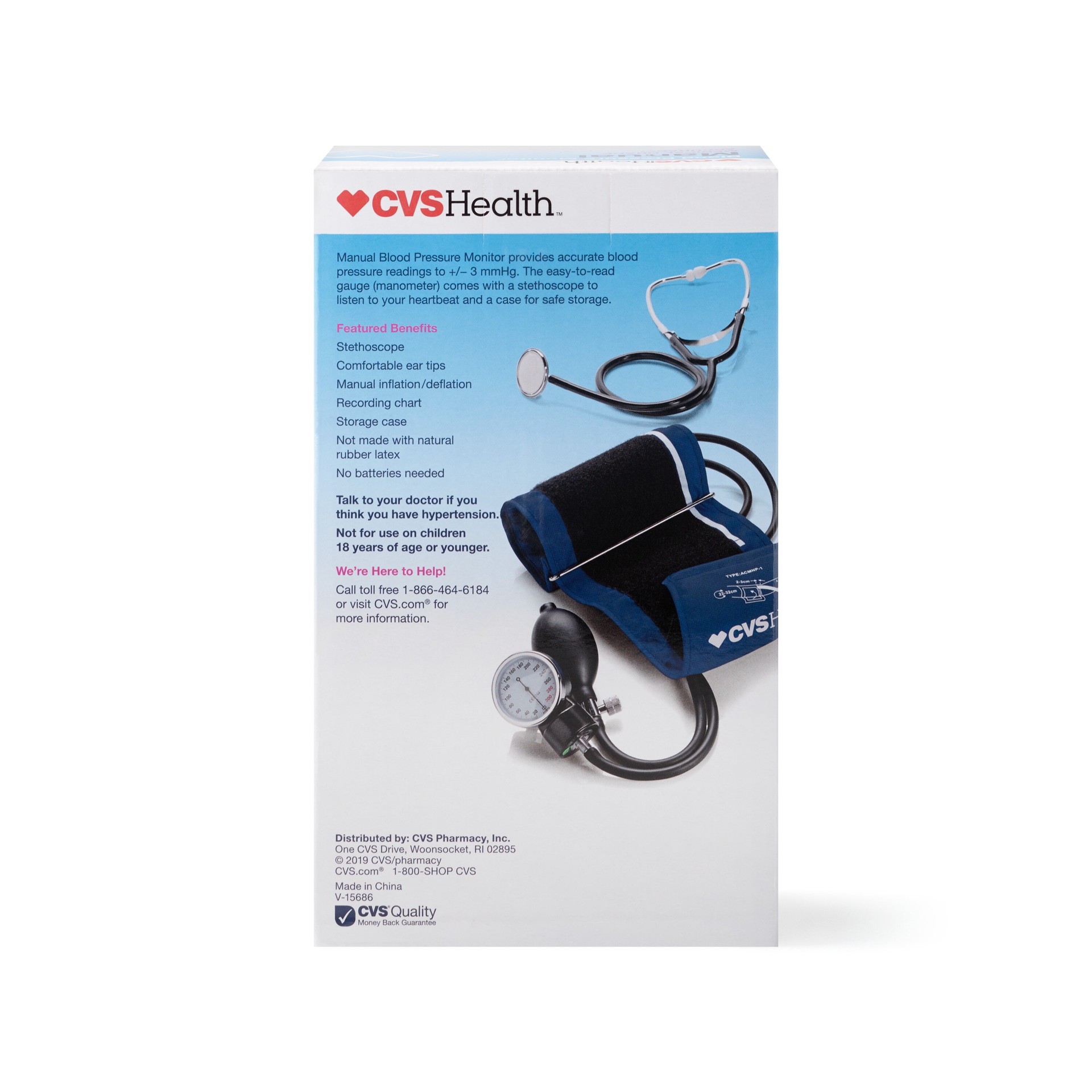 slide 4 of 5, Cvs Health Manual Blood Pressure Monitor, 1 ct