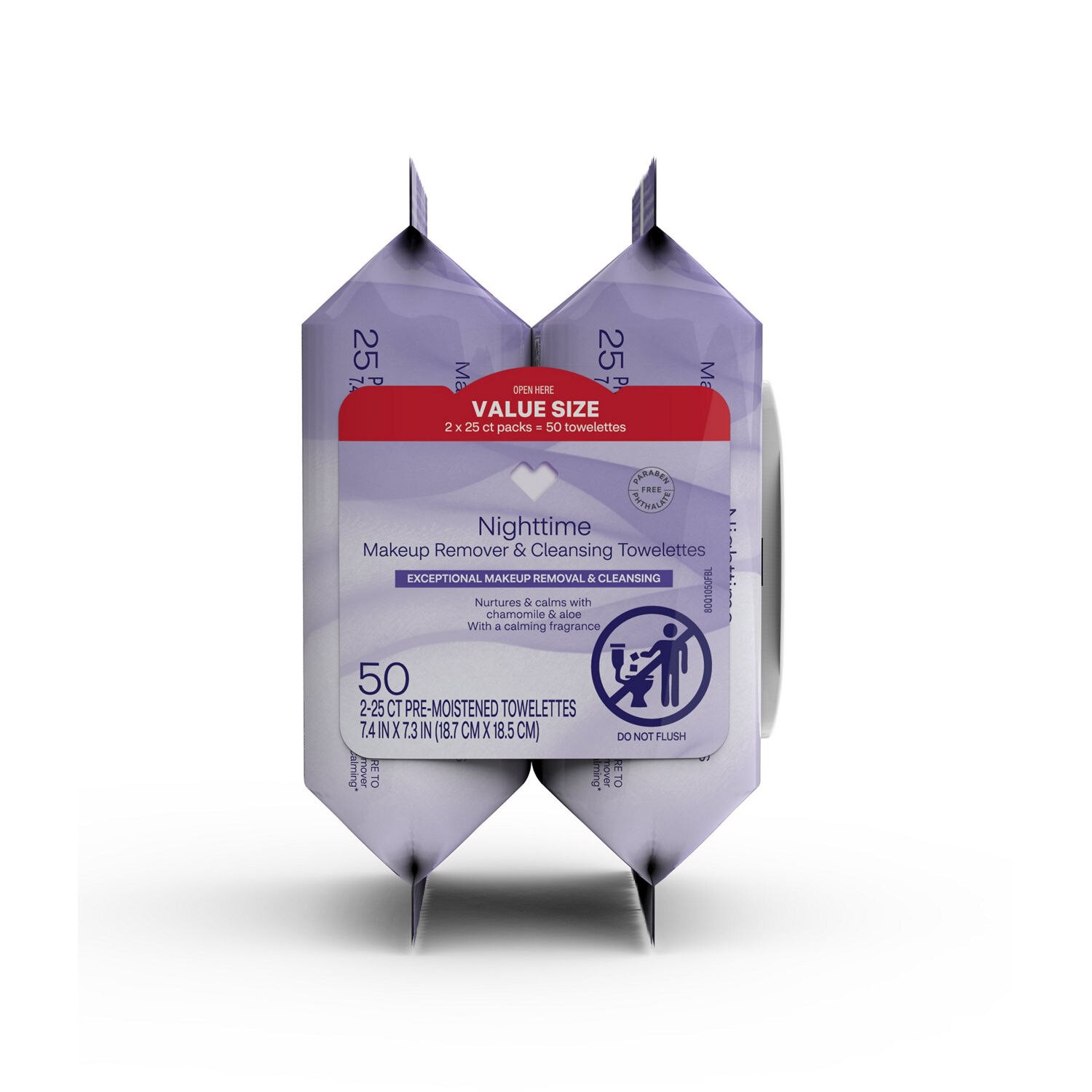 slide 7 of 7, CVS Beauty Nighttime Make-Up Remover Towelettes, 50/Pack, 1 ct