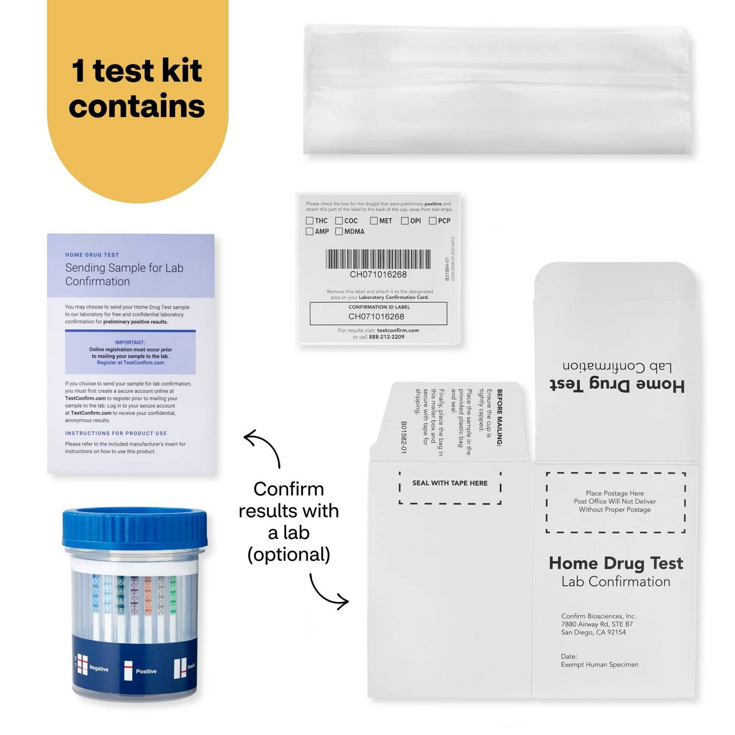 slide 5 of 8, CVS Health Home Drug Test Kit, 7 Drugs, 1 ct