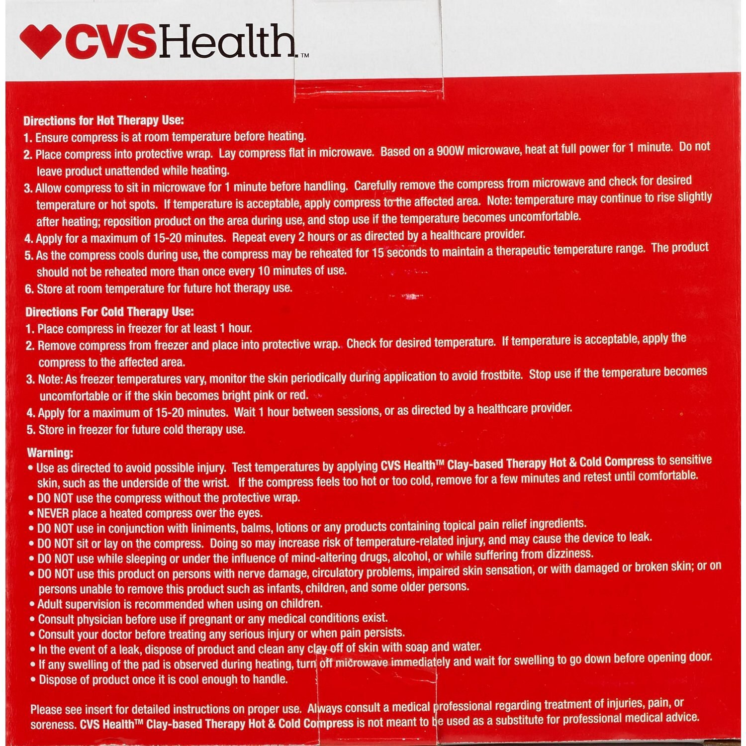 slide 5 of 5, Cvs Health Clay-Based Therapy Hot & Cold Pad Compress, M, 1 ct