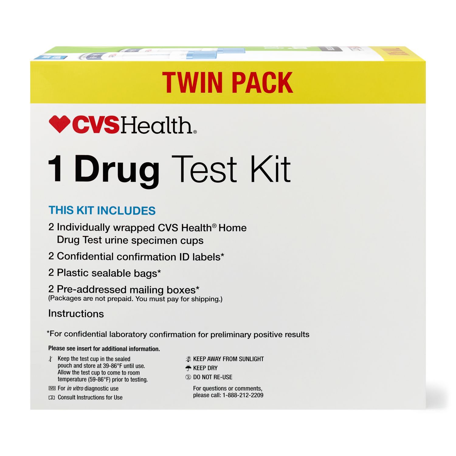 slide 8 of 11, CVS Health Home Drug Test Kit, Marijuana, 2 Pack, 2 ct