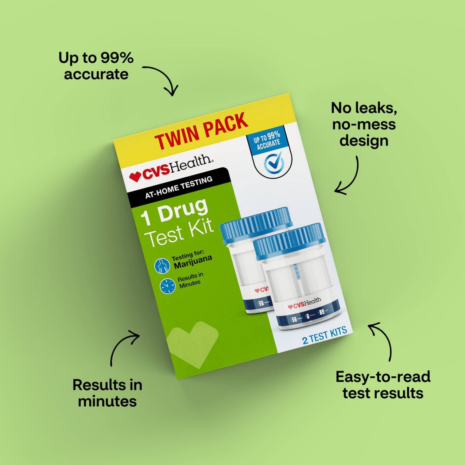 slide 6 of 11, CVS Health Home Drug Test Kit, Marijuana, 2 Pack, 2 ct