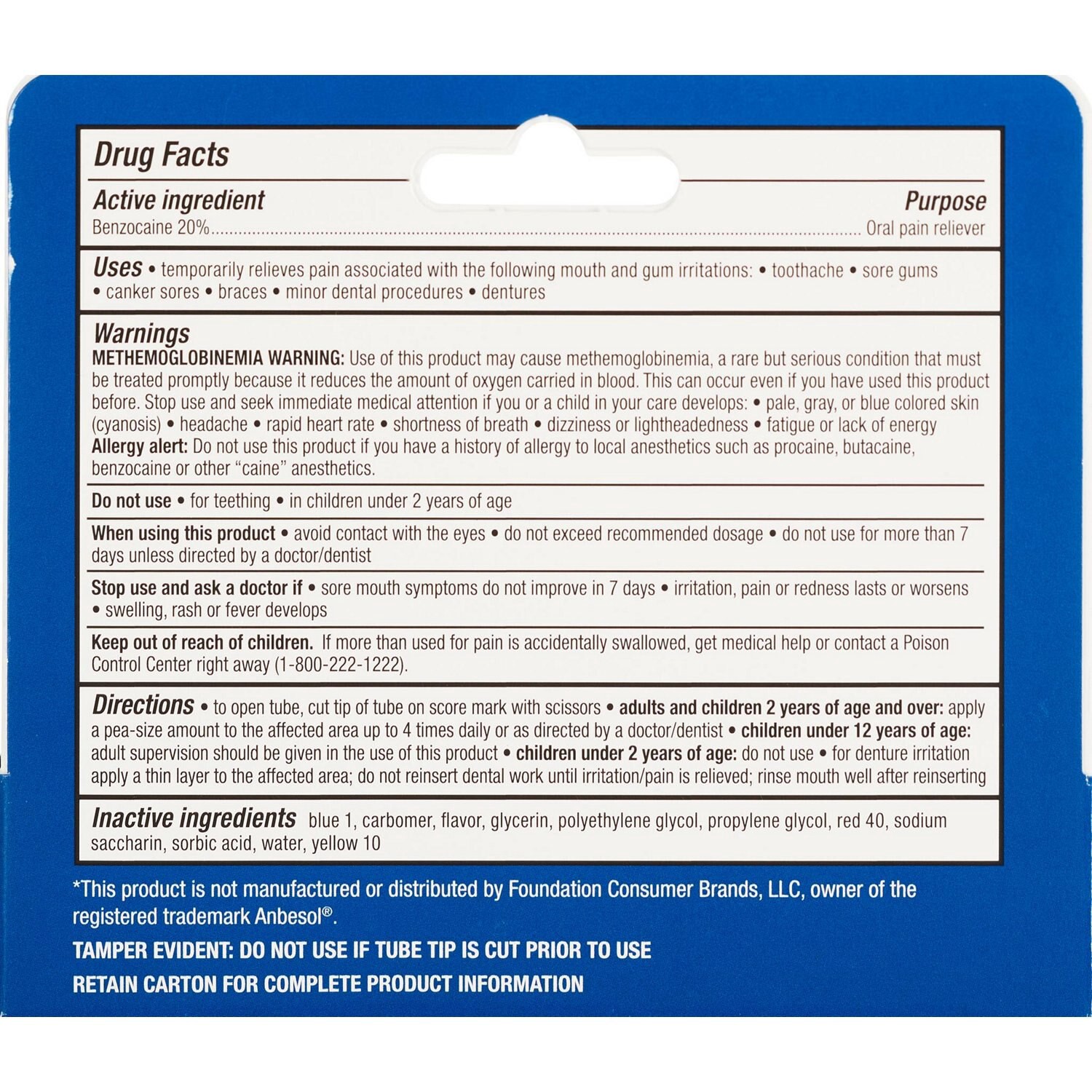 slide 2 of 3, Cvs Health Oral Anesthetic, Benzocaine 20% Maximum Strength Pain Relieving Gel, 0.33 oz