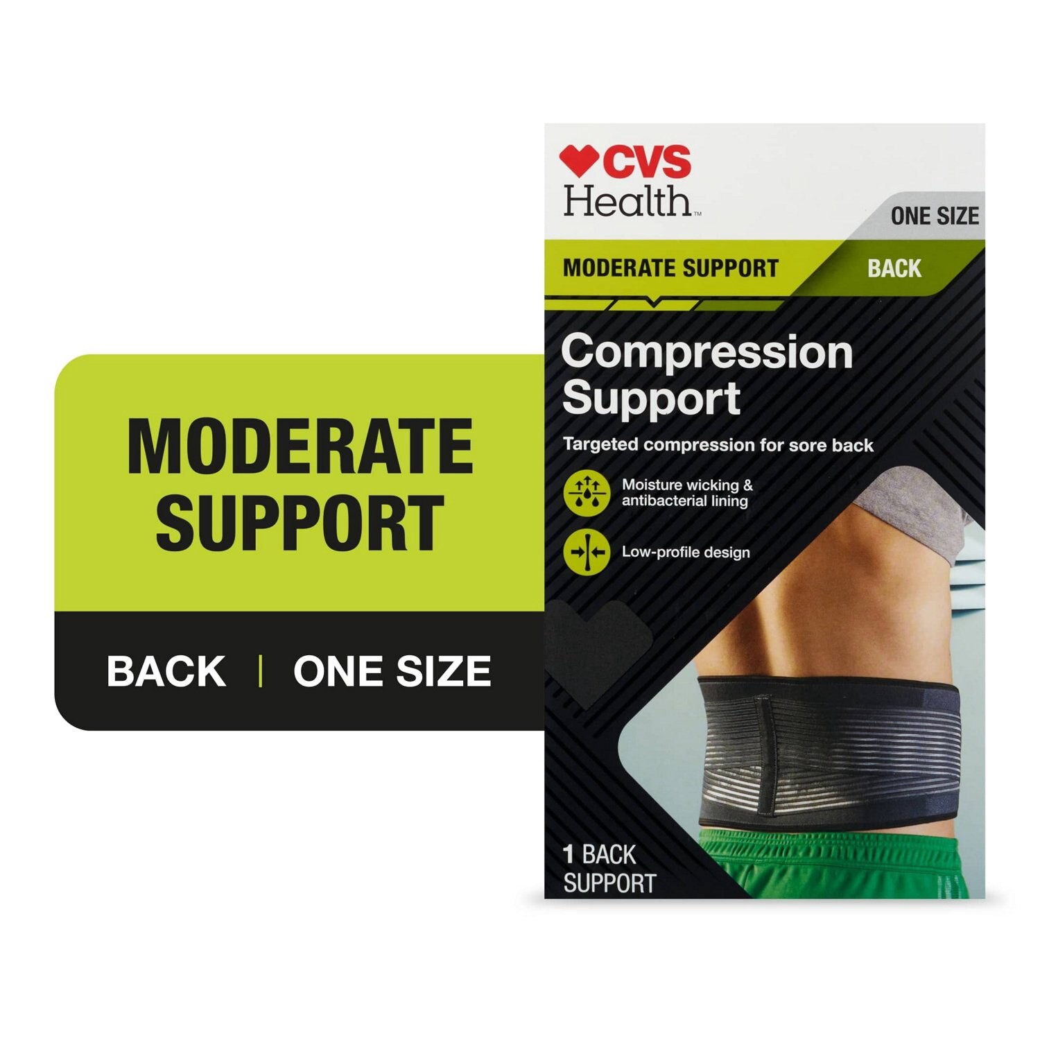 slide 6 of 9, Cvs Health Compression Back Support, 1 ct