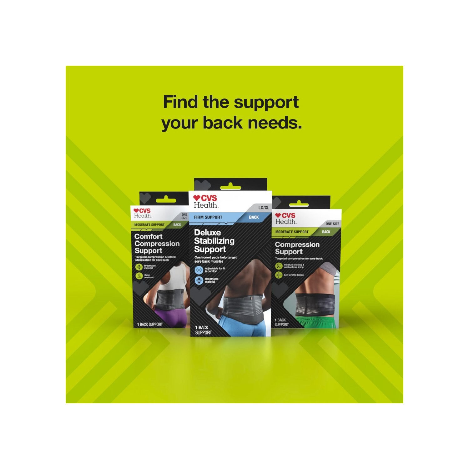 slide 8 of 9, Cvs Health Compression Back Support, 1 ct