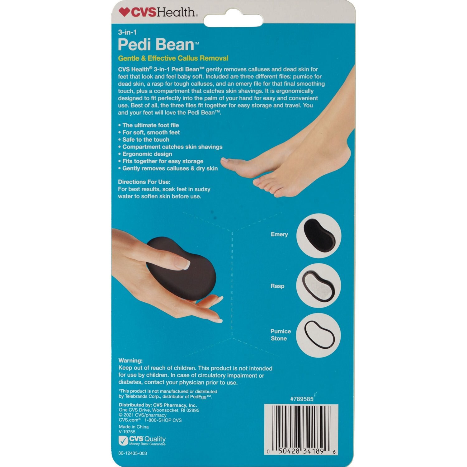 slide 2 of 3, CVS Health 3-In-1 Pedi Bean, 1 ct