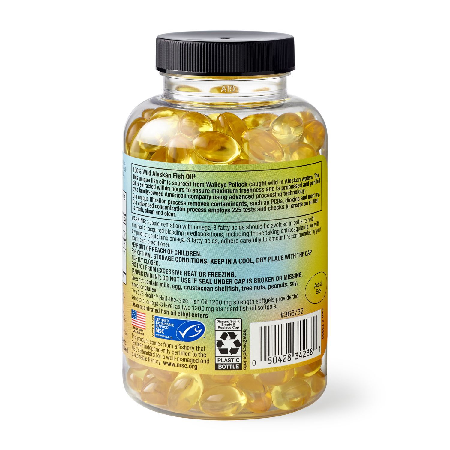 slide 3 of 9, Cvs Health 100% Wild Alaskan Fish Oil Softgels, 200 Ct, 1 ct