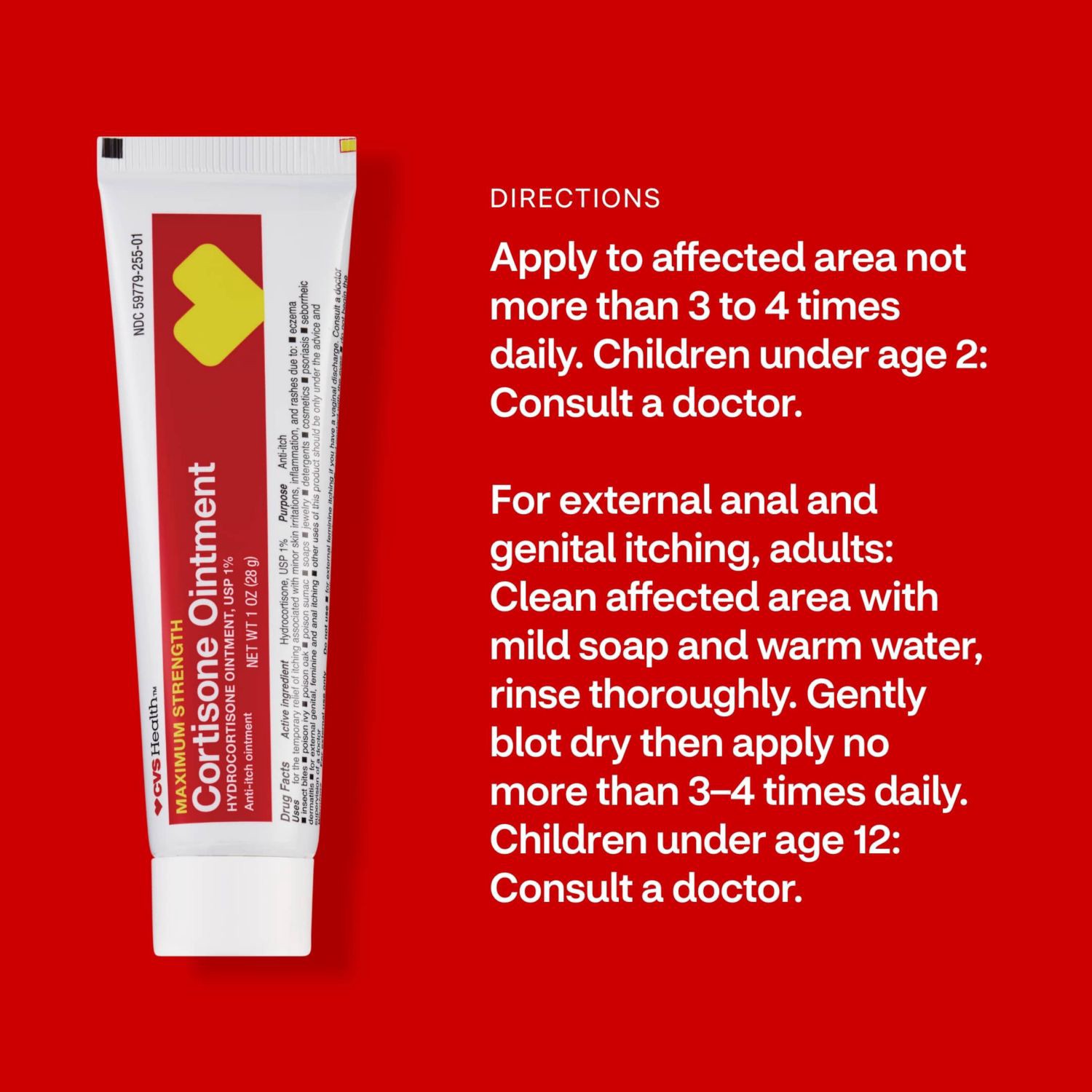 slide 7 of 9, CVS Health Maximum Strength Cortisone Anti-Itch Ointment, 1 Oz, 1 ct