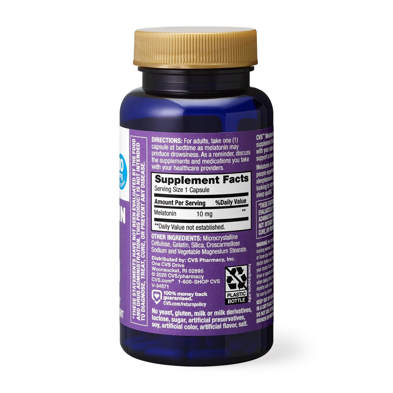 slide 4 of 5, CVS Health Melatonin 10 Mg Capsules, 120 Ct, 1 ct