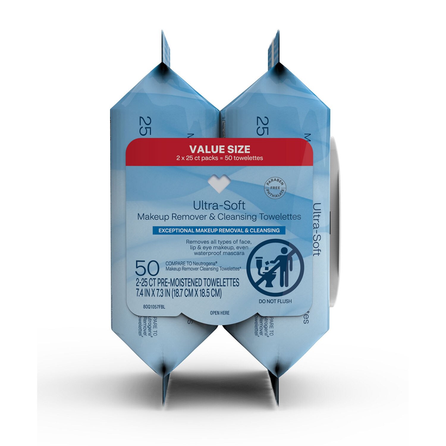 slide 2 of 6, CVS Beauty Makeup Remover Cleansing Cloth Towelettes, 50/Pack, 1 ct