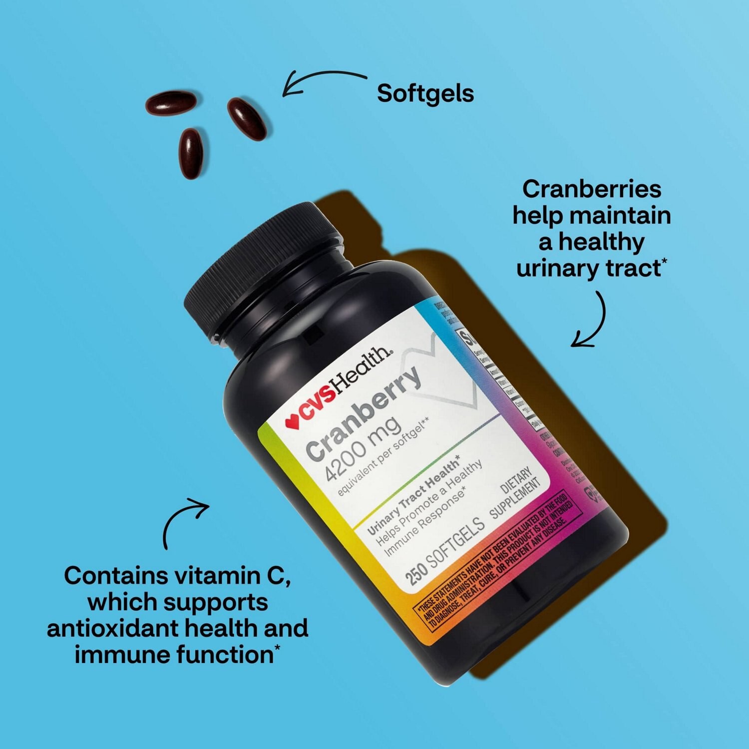 slide 7 of 11, CVS Health Cranberry Softgels, 250 Ct, 1 ct