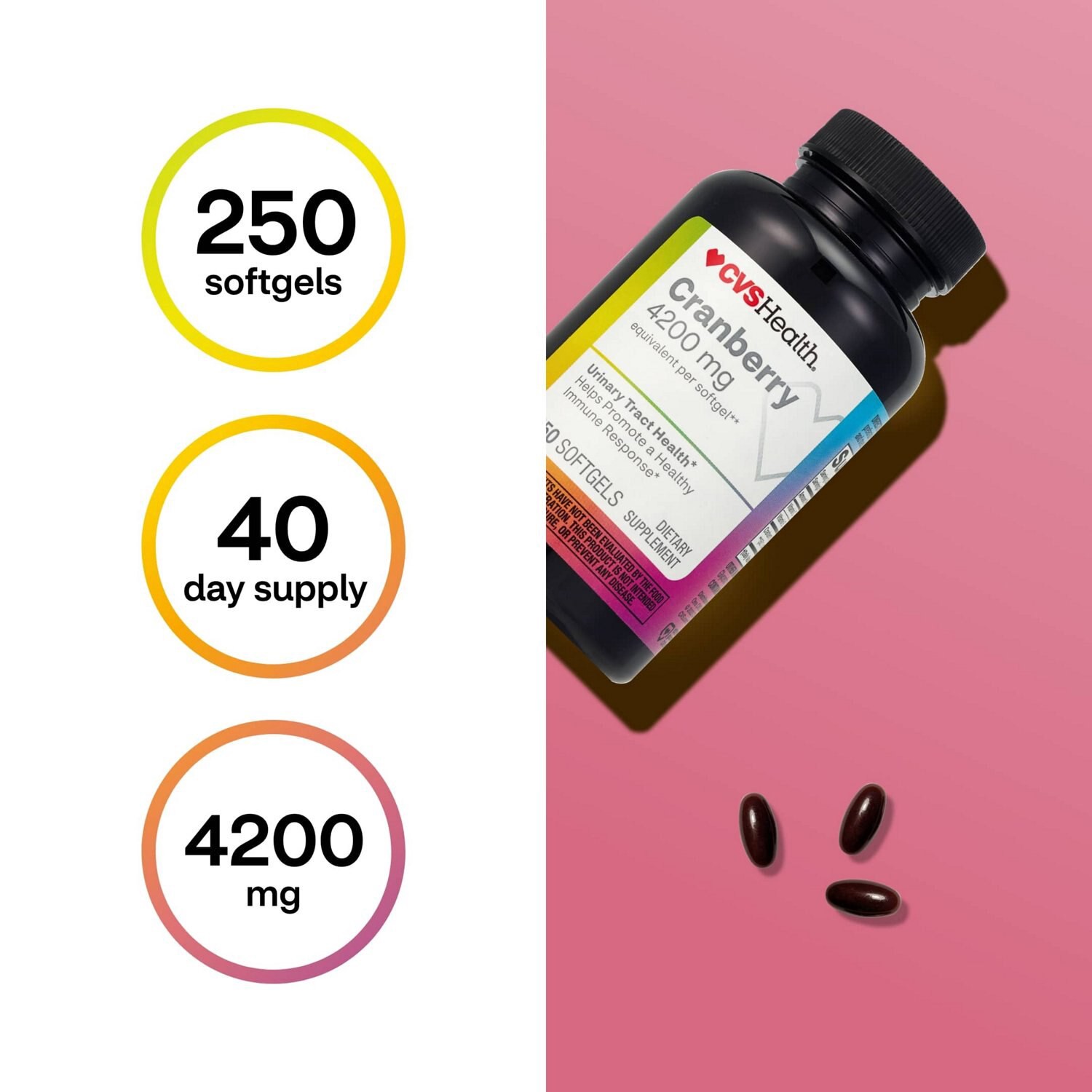 slide 3 of 11, CVS Health Cranberry Softgels, 250 Ct, 1 ct