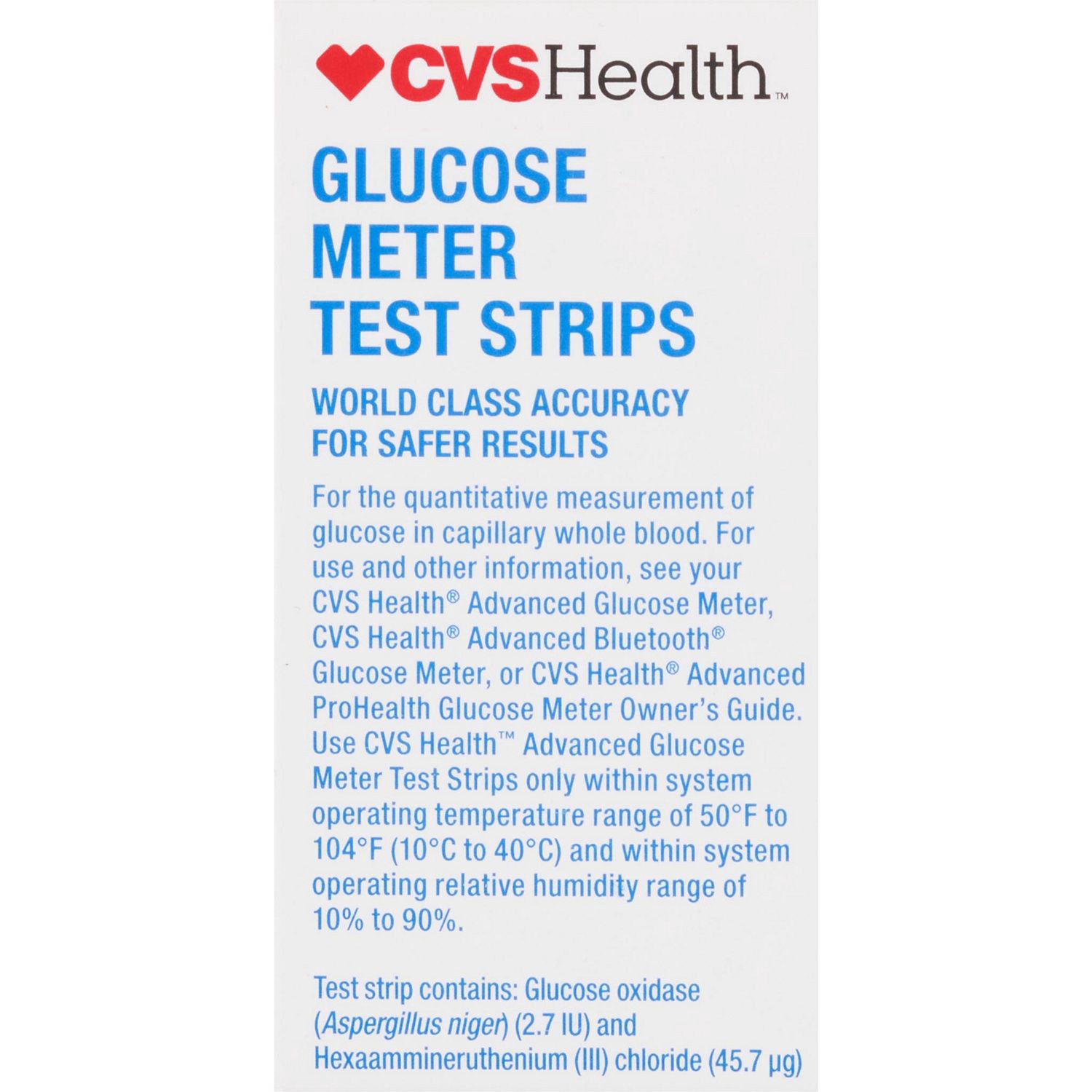 slide 2 of 4, CVS Health Advanced Glucose Meter Test Strips, 50 Ct, 1 ct