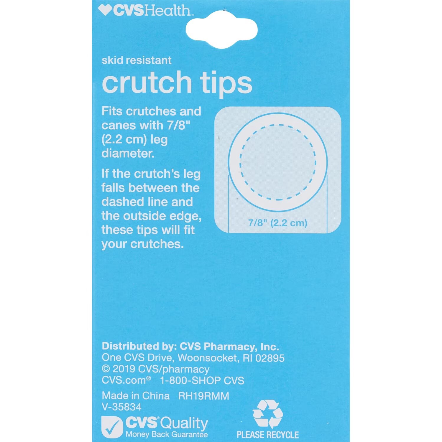 slide 2 of 3, CVS Health Crutch Tips, Gray, 7/8"", 2 Ct, 1 ct