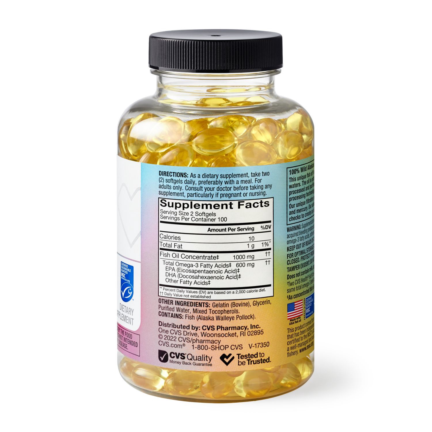 slide 2 of 4, CVS Health Wild Alaskan Fish Oil Softgels, 200 Ct, 200 ct