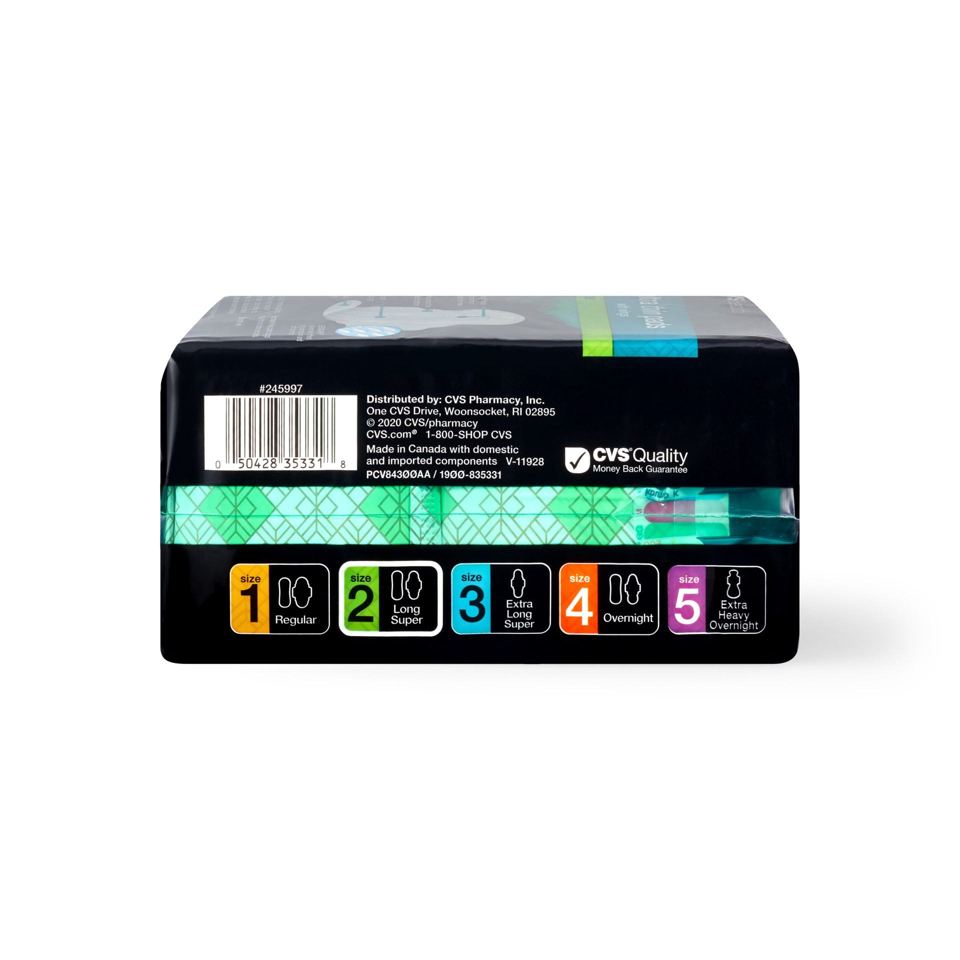 slide 4 of 7, CVS Health Ultra Thin Pads Super With Wings, 32 Ct, 1 ct