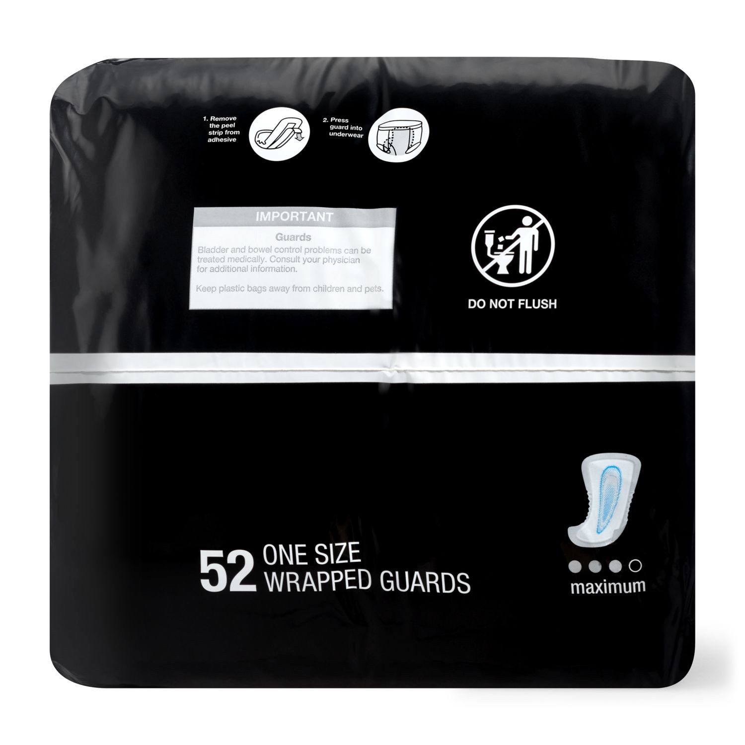 slide 4 of 7, CVS Health Guards For Men Maximum Absorbency, One Size, 52 Ct, 1 ct