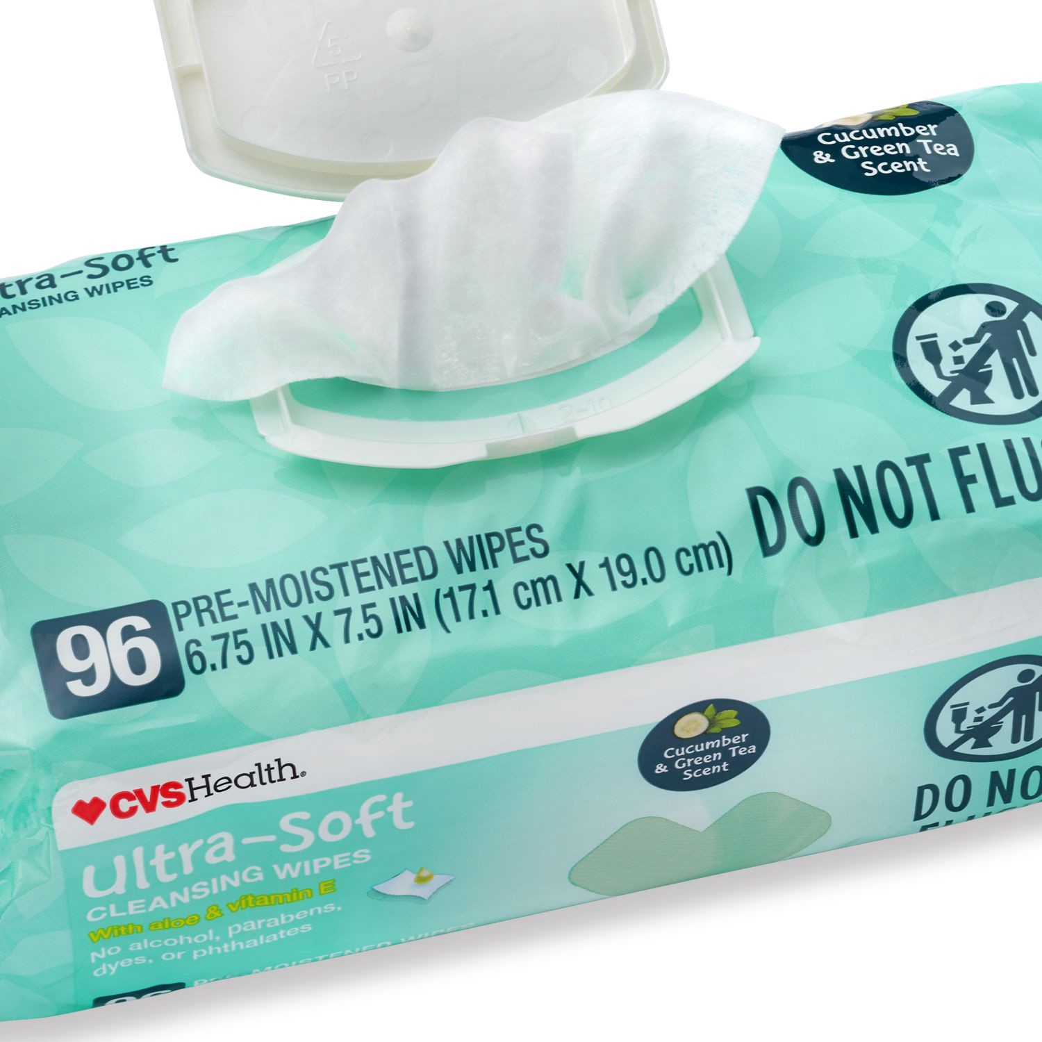 slide 4 of 5, CVS Health Ultra-Soft Cucumber & Green Tea Scent Wipes 2Pk, 1 ct