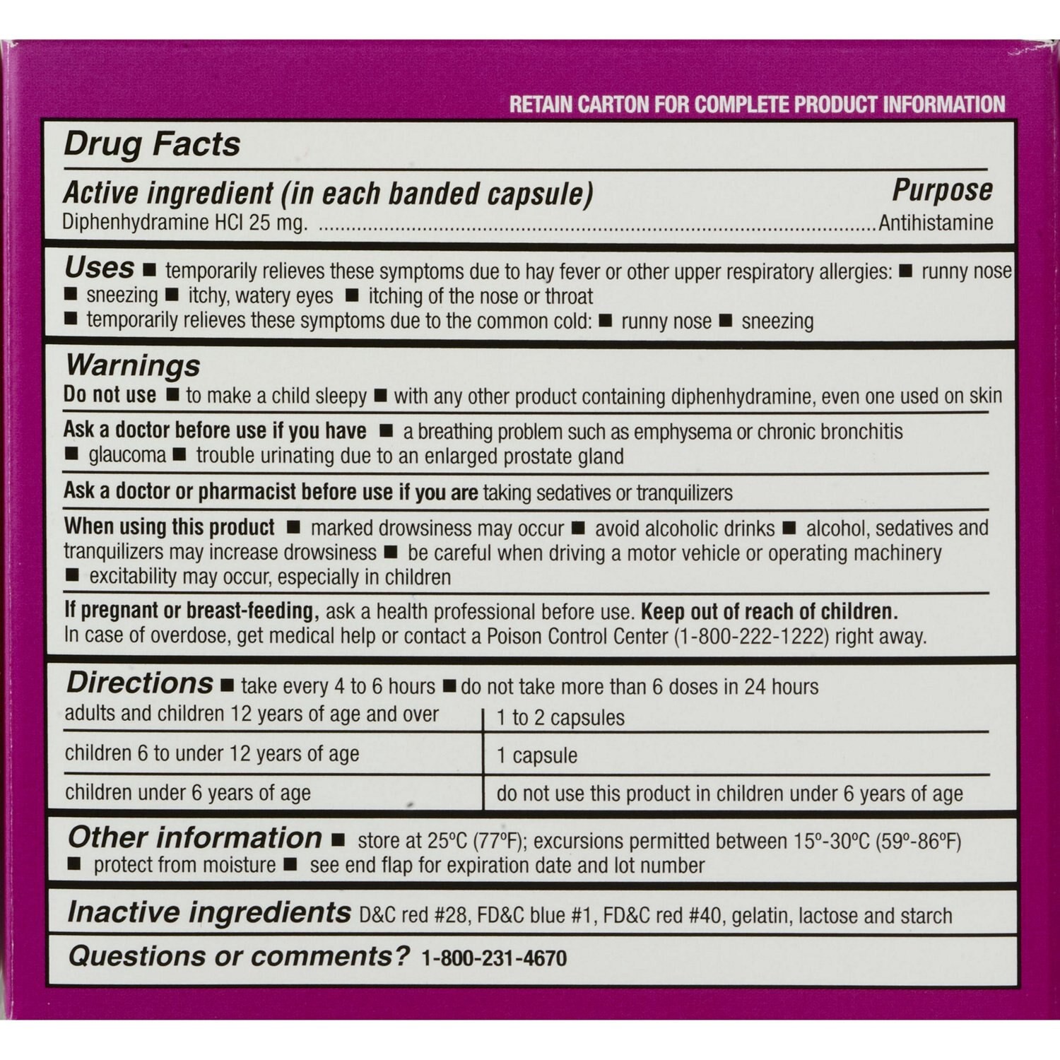 slide 4 of 4, CVS Health Allergy Relief Diphenhydramine Capsules, 48 Ct, 1 ct