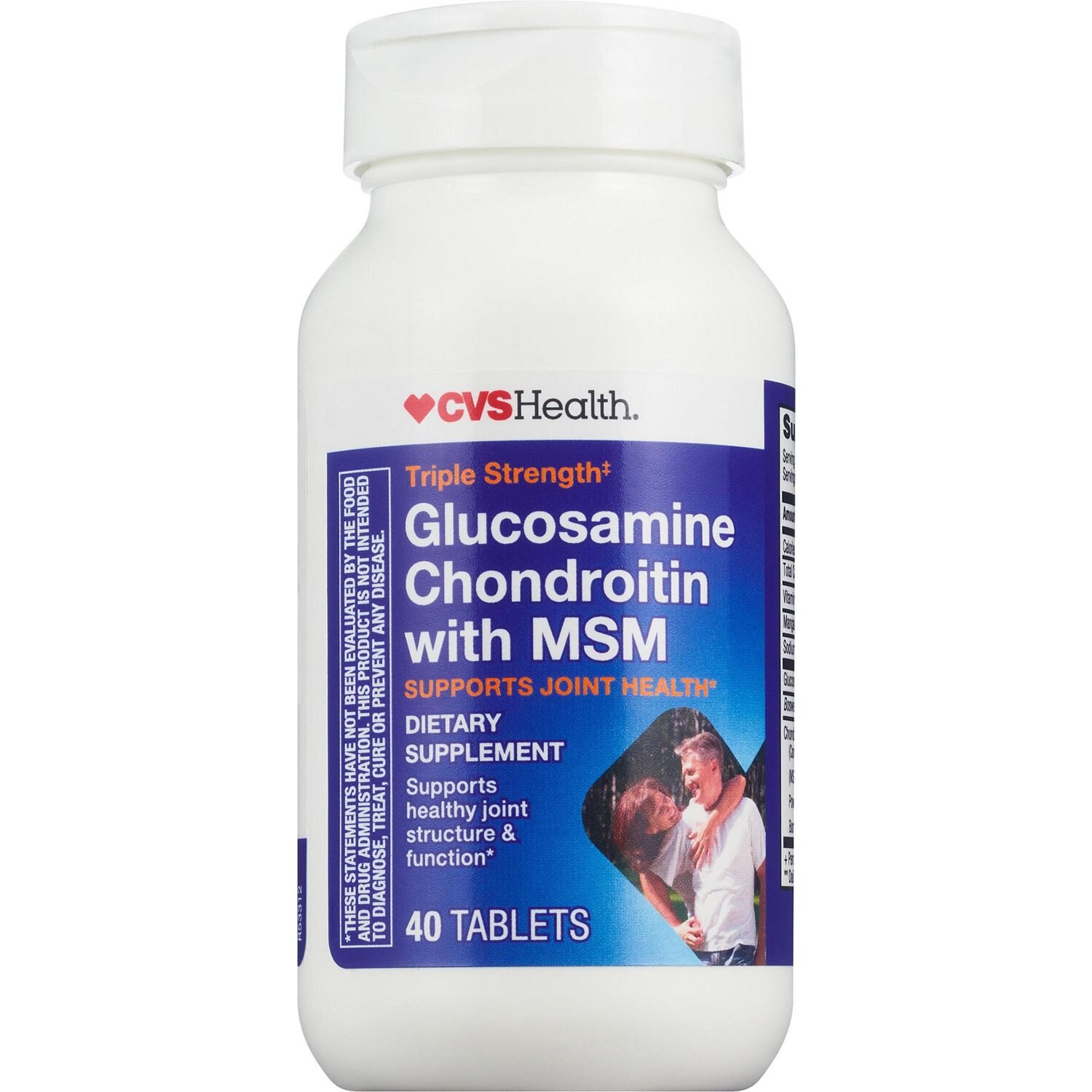 slide 5 of 8, CVS Health Glucosamine Chondroitin Caplets, 40 Ct, 1 ct