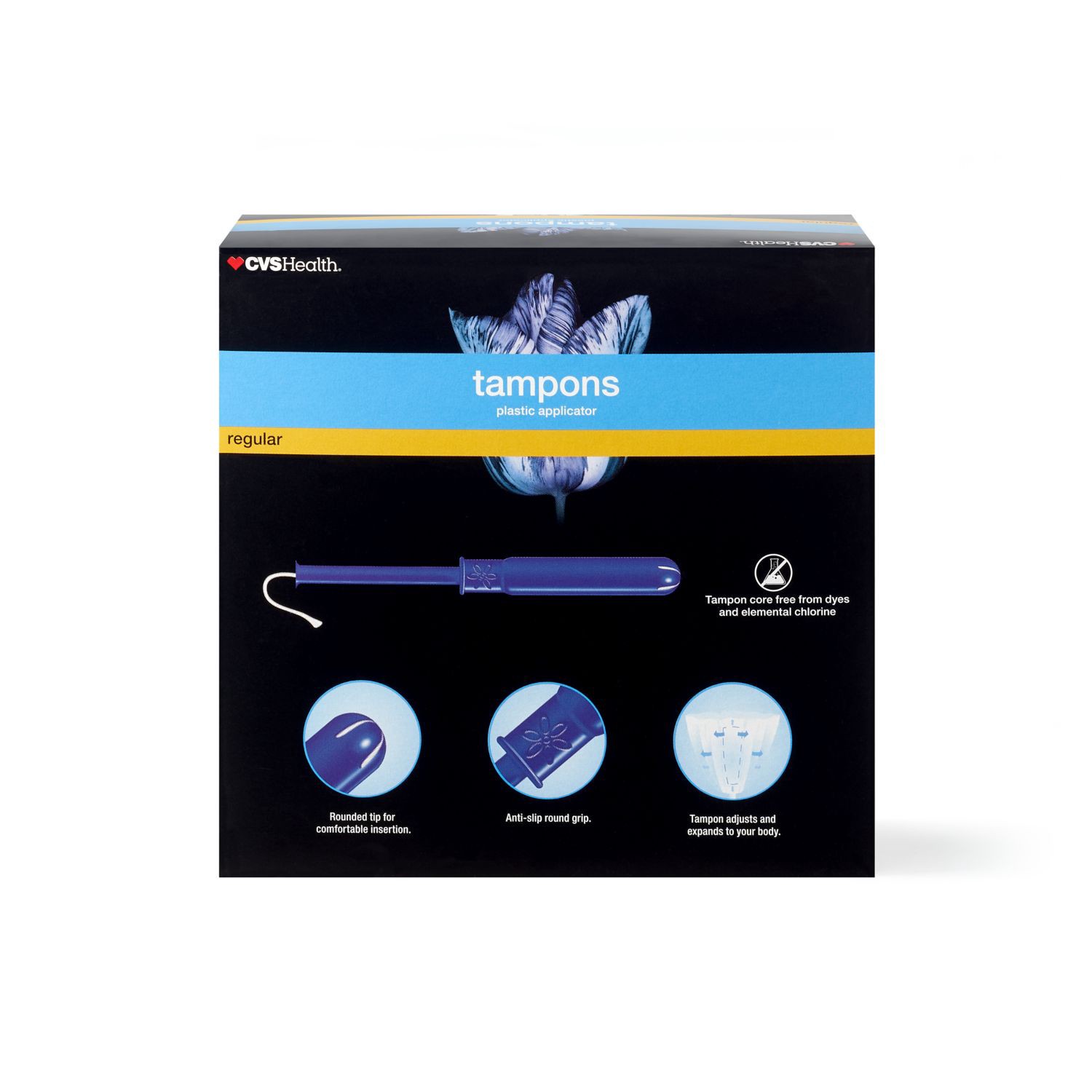 slide 6 of 6, CVS Health Plastic Tampons, Regular, 36 Ct, 1 ct