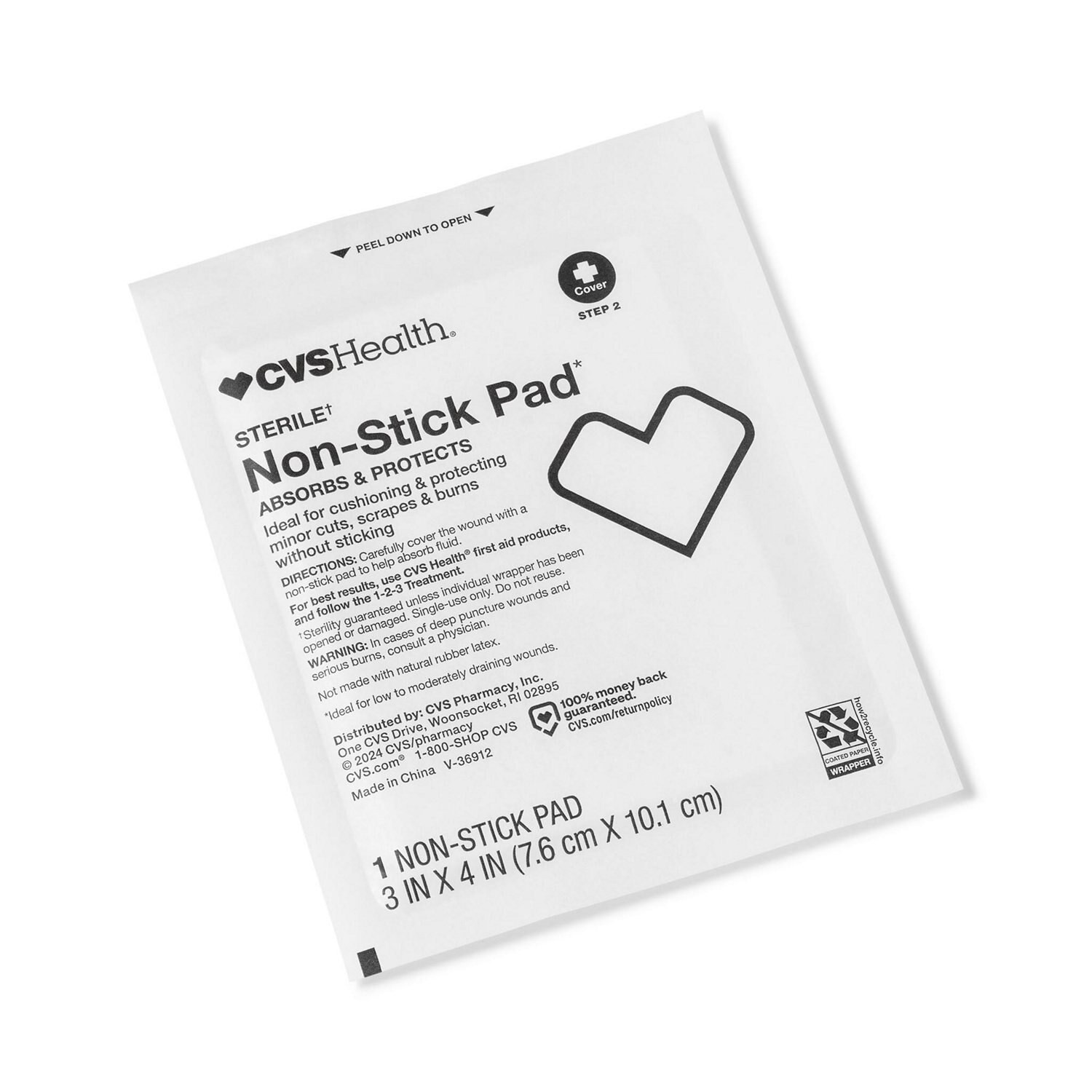 slide 5 of 6, CVS Health Sterile Latex-Free Non-Stick Pads, 3 In X 4 In, 10 Ct, 1 ct