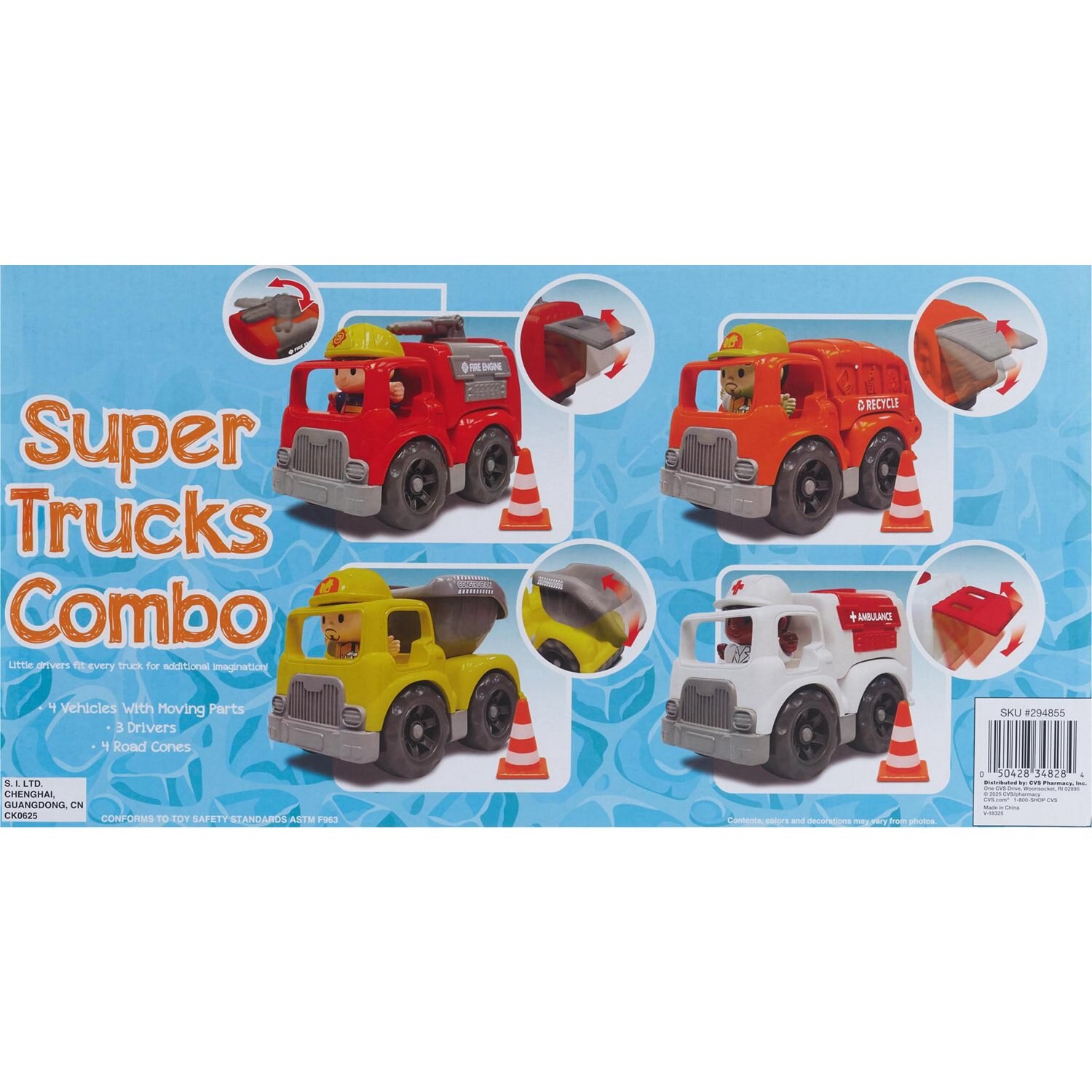 slide 3 of 3, NON BRAND Super Truck Set 4Pk, 1 ct
