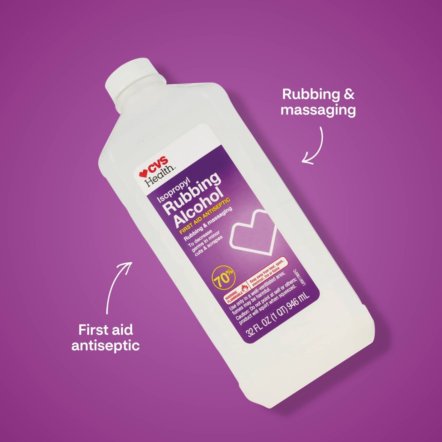 slide 6 of 7, Cvs Health Rubbing Alcohol, 32 Oz, 1 ct
