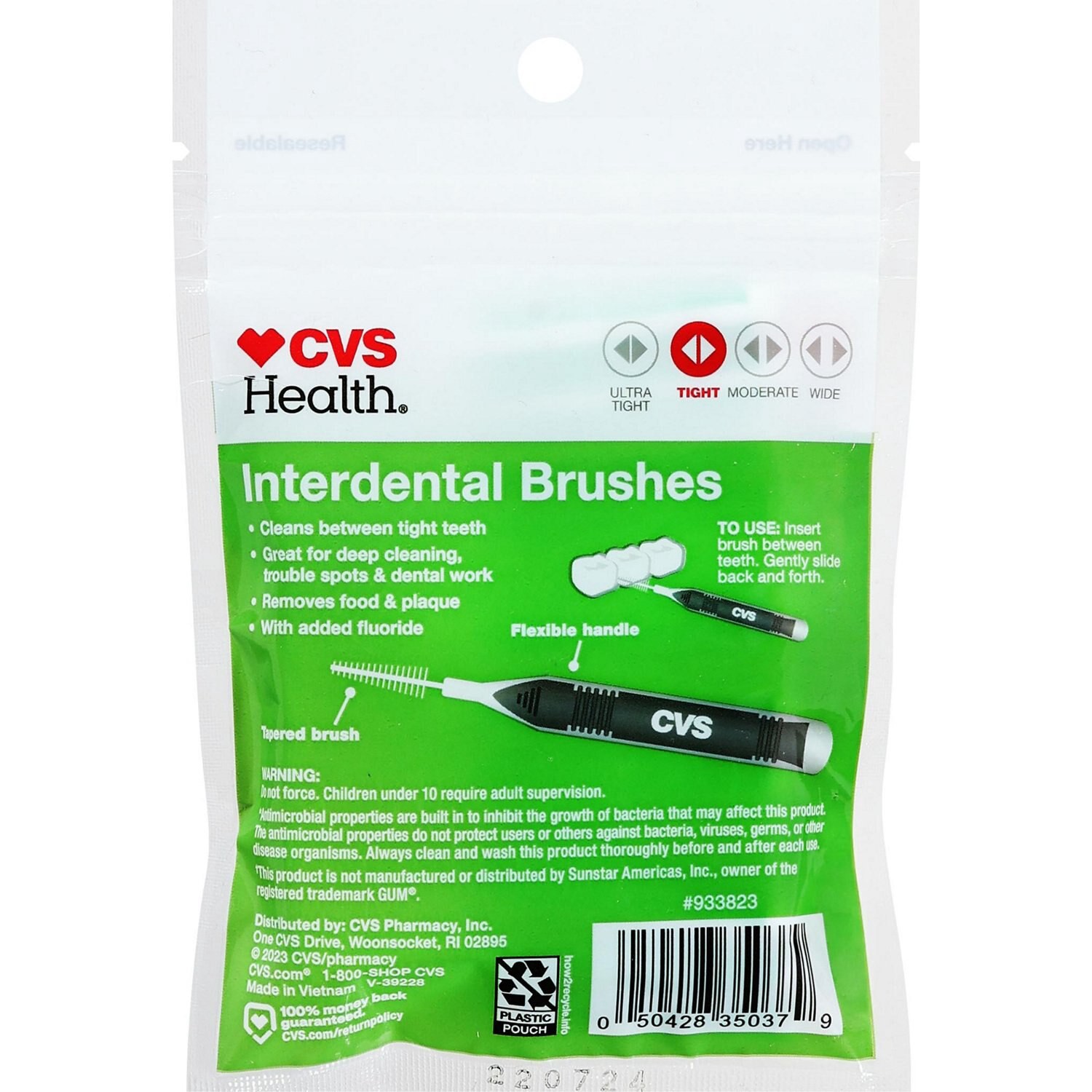 slide 2 of 2, CVS Health Tight Spaces Interdental Brushes, Mint, 16 Ct, 1 ct
