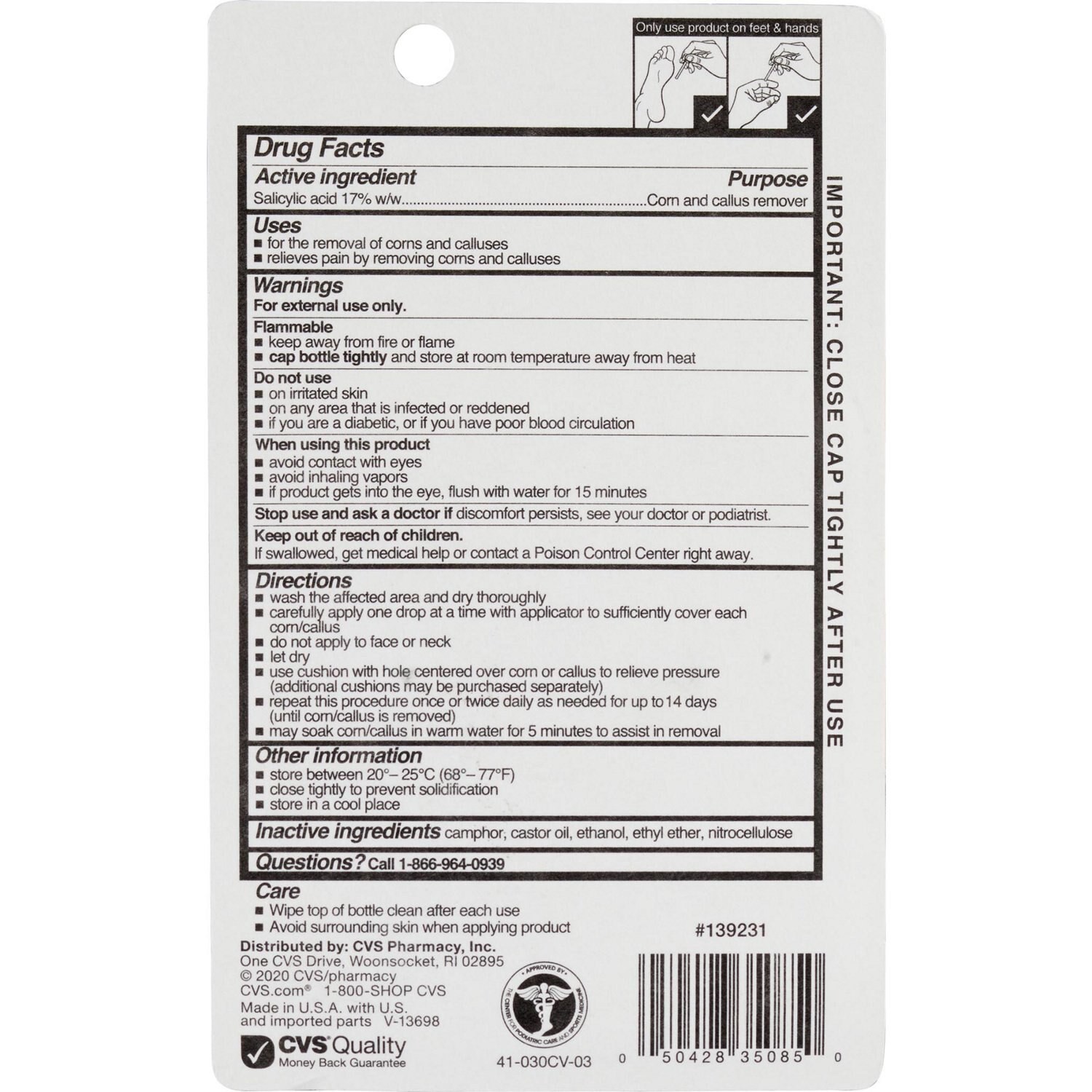 slide 2 of 2, CVS Health Liquid Corn & Callus Remover Kit, Plus Non-Medicated Cushions, 1 ct