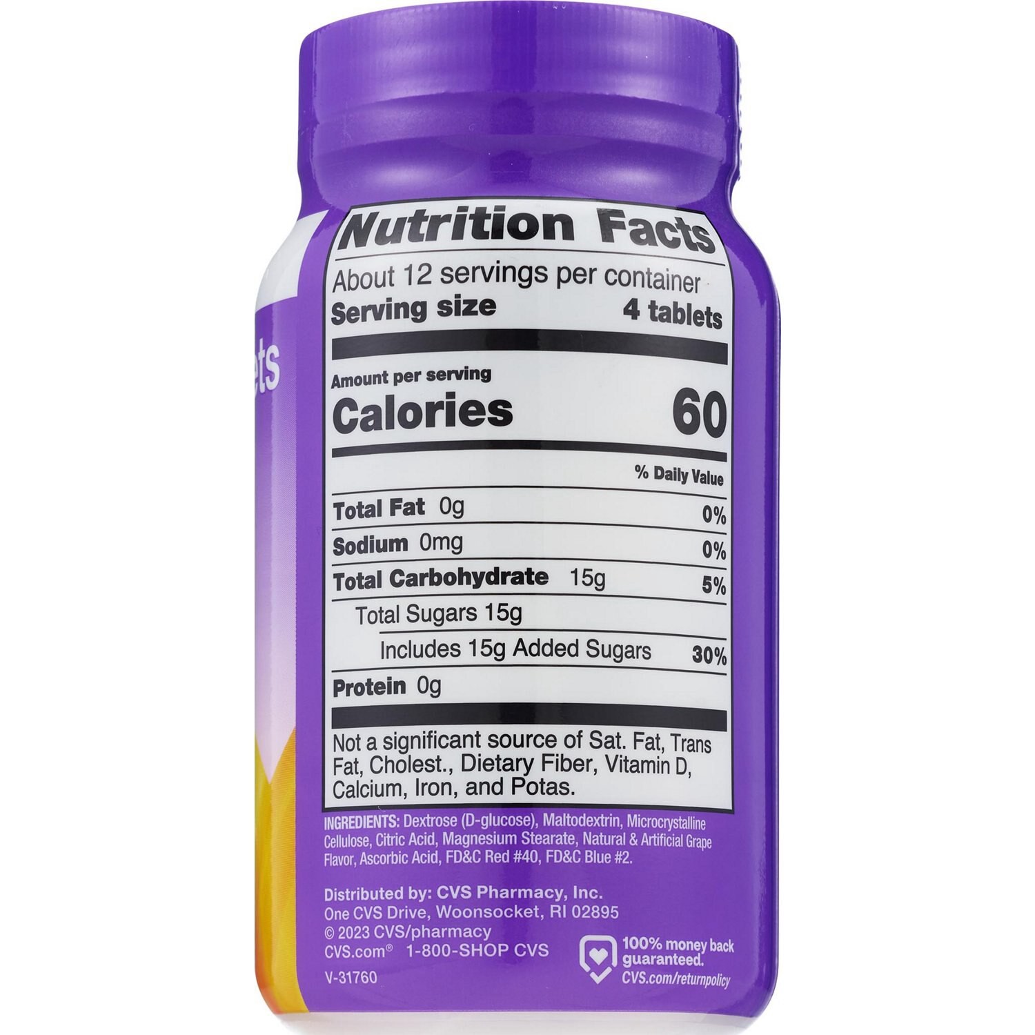 slide 4 of 5, CVS Health Glucose Tablets, Grape, 50 Ct, 1 ct