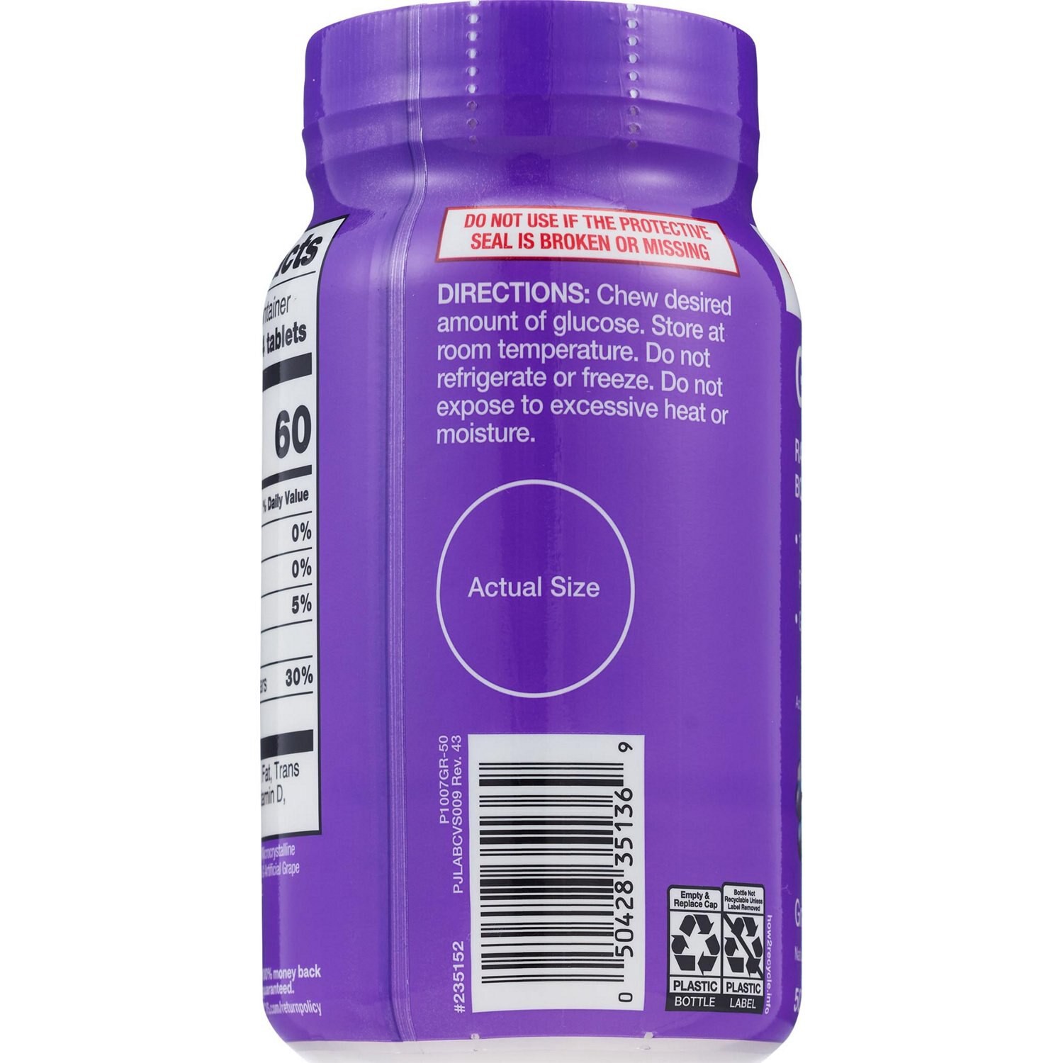 slide 5 of 5, CVS Health Glucose Tablets, Grape, 50 Ct, 1 ct