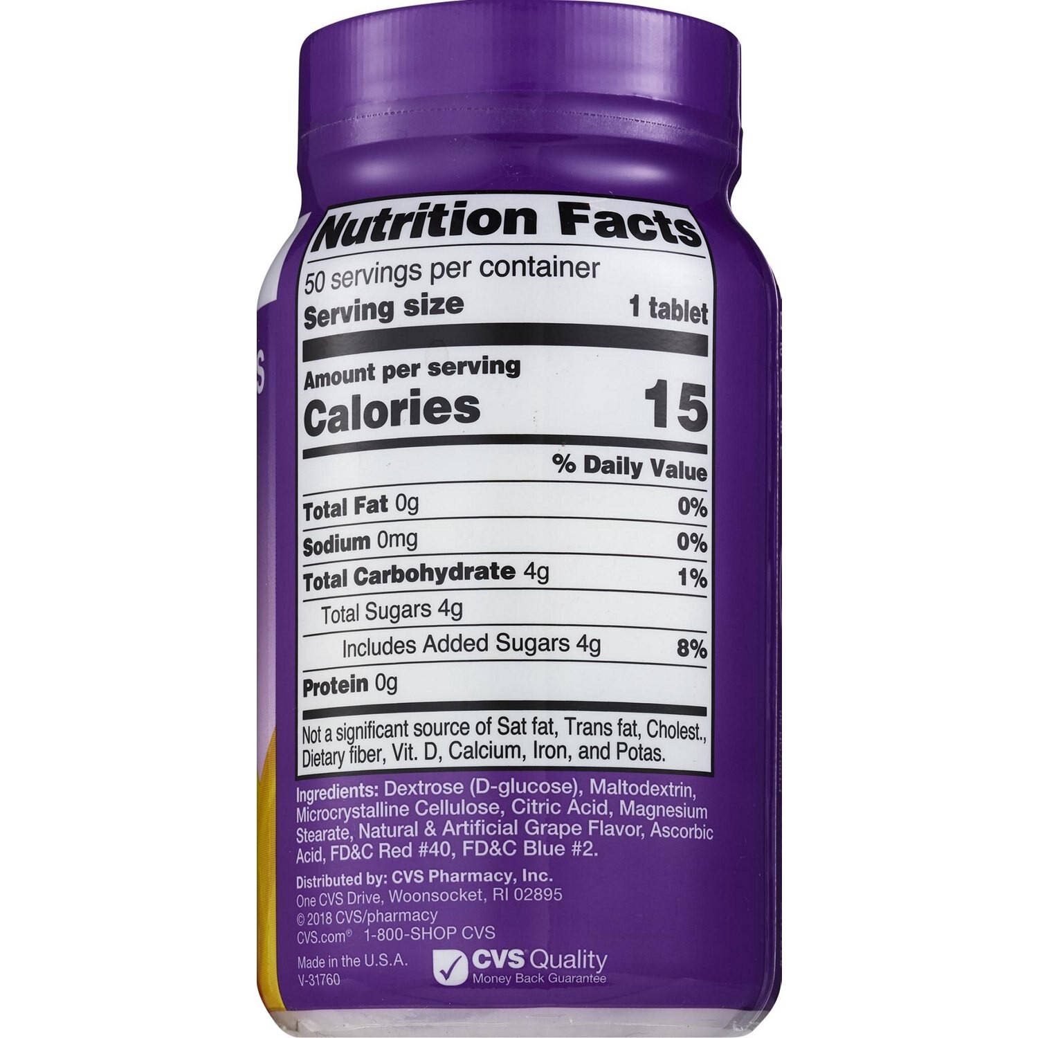 slide 2 of 5, CVS Health Glucose Tablets, Grape, 50 Ct, 1 ct