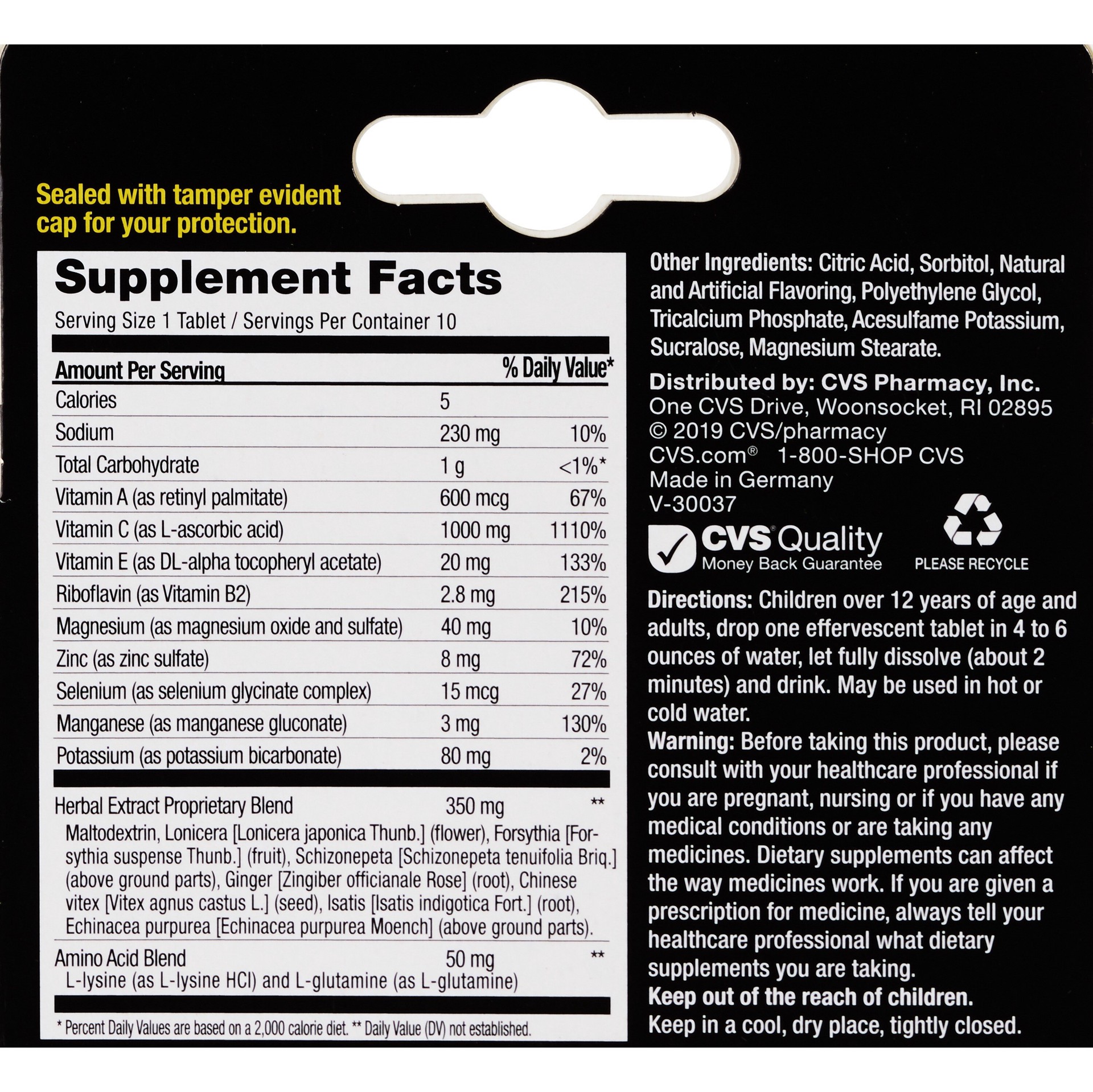 slide 2 of 5, Cvs Health, Airshield Effervescent Immune Support Tablets, Orange, 10 Ct, 1 ct