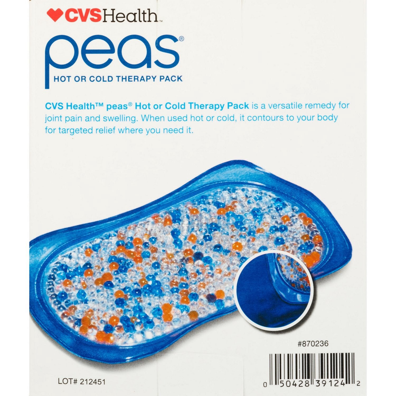 slide 4 of 4, Cvs Health Peas Hot Or Cold Therapy Pack, Medium, 1 ct