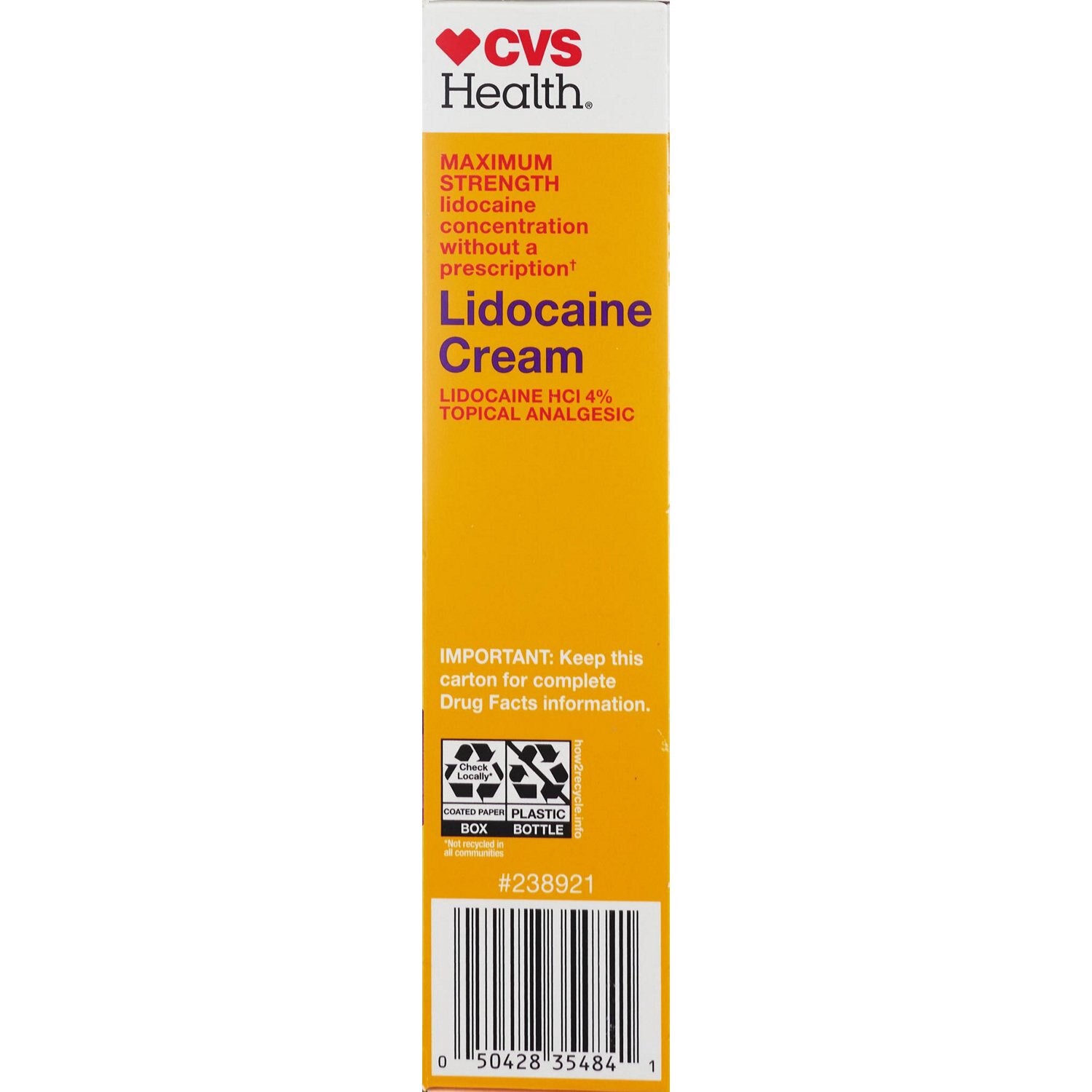 slide 6 of 8, CVS Health Maximum Strength Lidocaine Cream, 1.75 Oz, 1 ct