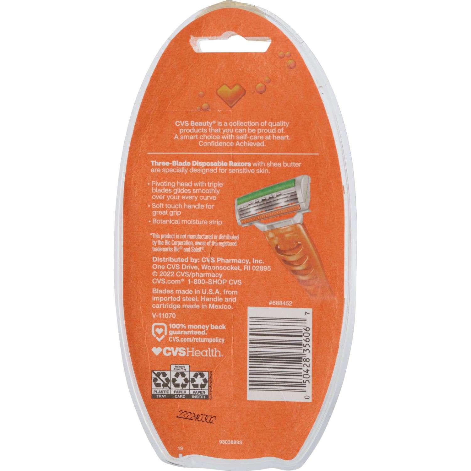 slide 2 of 3, CVS Beauty 3-Blade Women's Disposable Razors, 2Ct, 1 ct