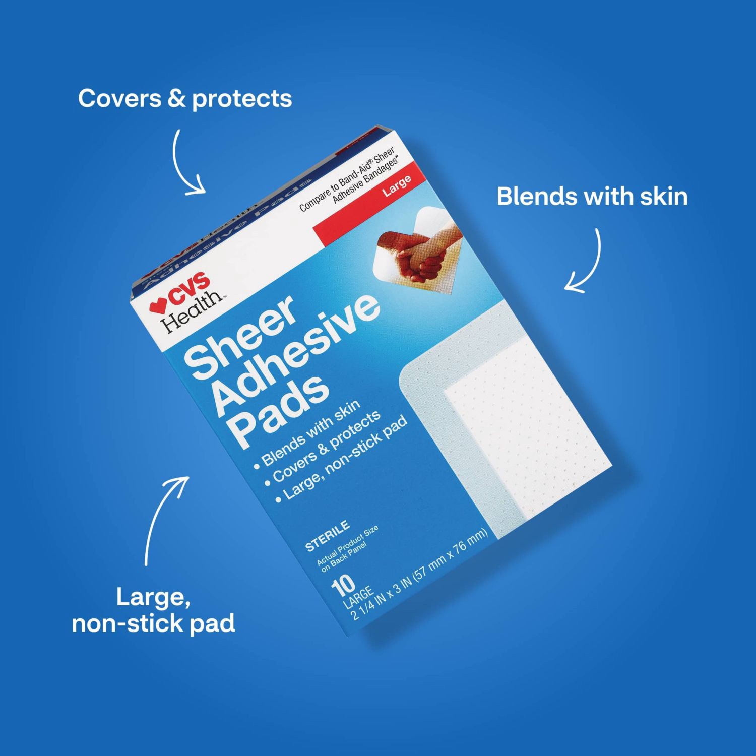 slide 7 of 11, CVS Health Adhesive Pads, Medium, 10 Ct, 1 ct