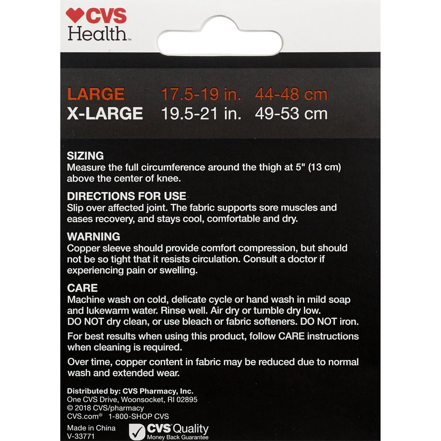 slide 4 of 4, Cvs Health Knee Copper Compression Sleeve, Large, 1 ct