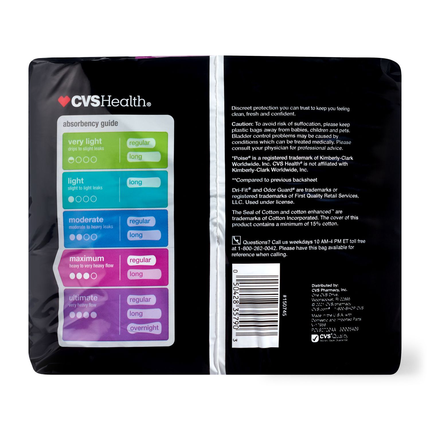 slide 2 of 5, CVS Health Maximum Absorbency Protective Pads, 48 Ct, 1 ct