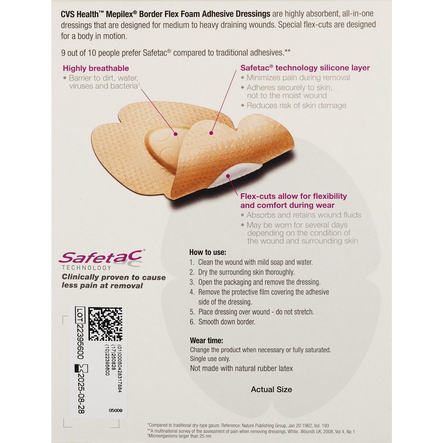 slide 3 of 3, Cvs Health Flex Foam Adhesive Sterile Dressings, 3 Ct, 3 ct