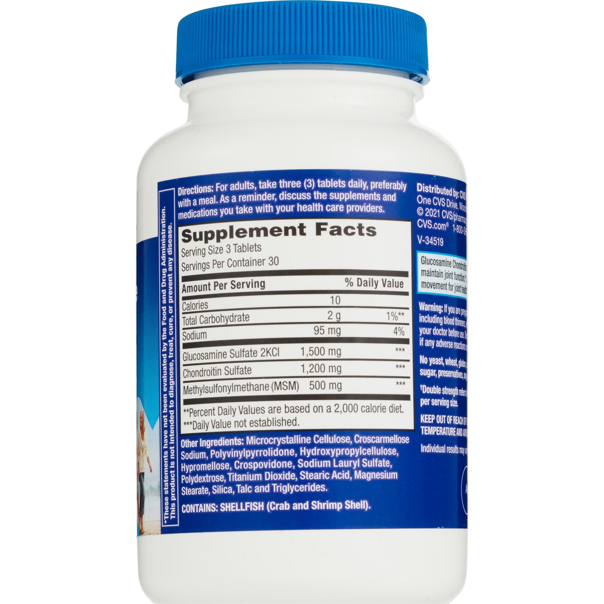 slide 2 of 6, CVS Health Glucosamine Chondroitin With Msm Tablets, 90 Ct, 1 ct