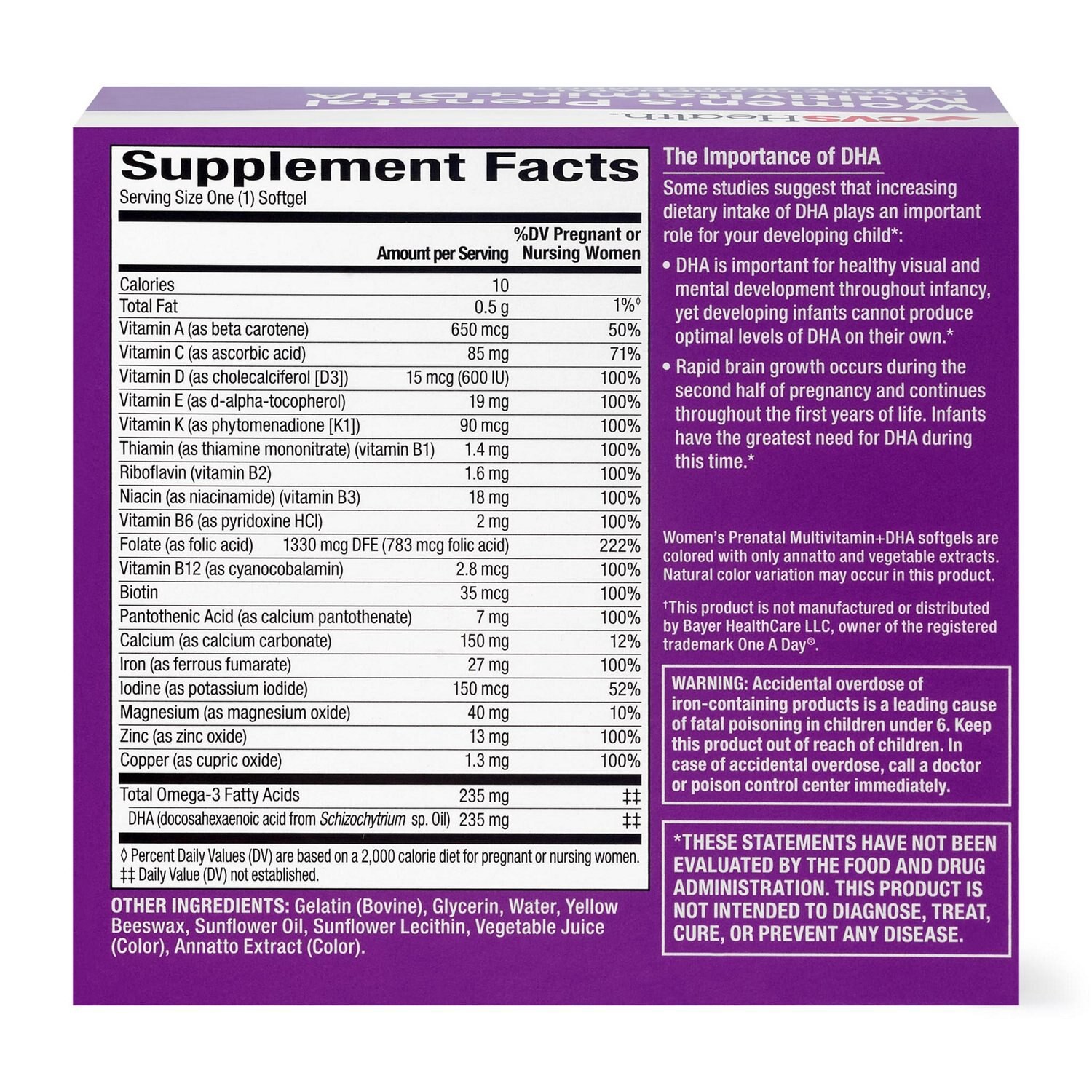 slide 5 of 8, CVS Health Women's Prenatal + Dha Tablets/Softgels, 60 Ct, 1 ct