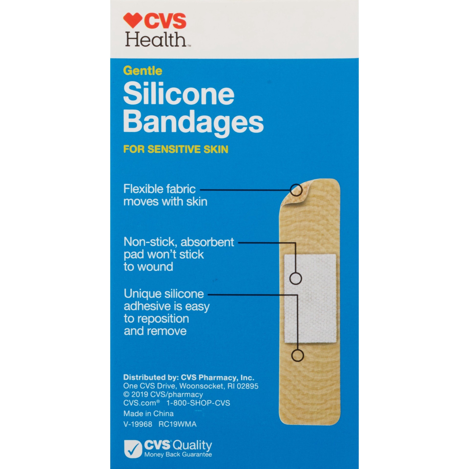 slide 2 of 10, CVS Health Gentle Silicone Bandages, 20 Ct, 1 ct