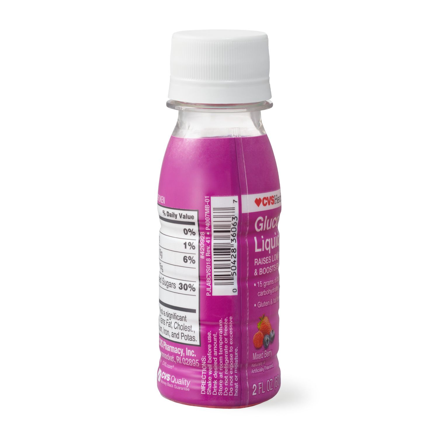 slide 2 of 4, CVS Health Glucose Liquid Shot, Mixed Berry, 1 ct