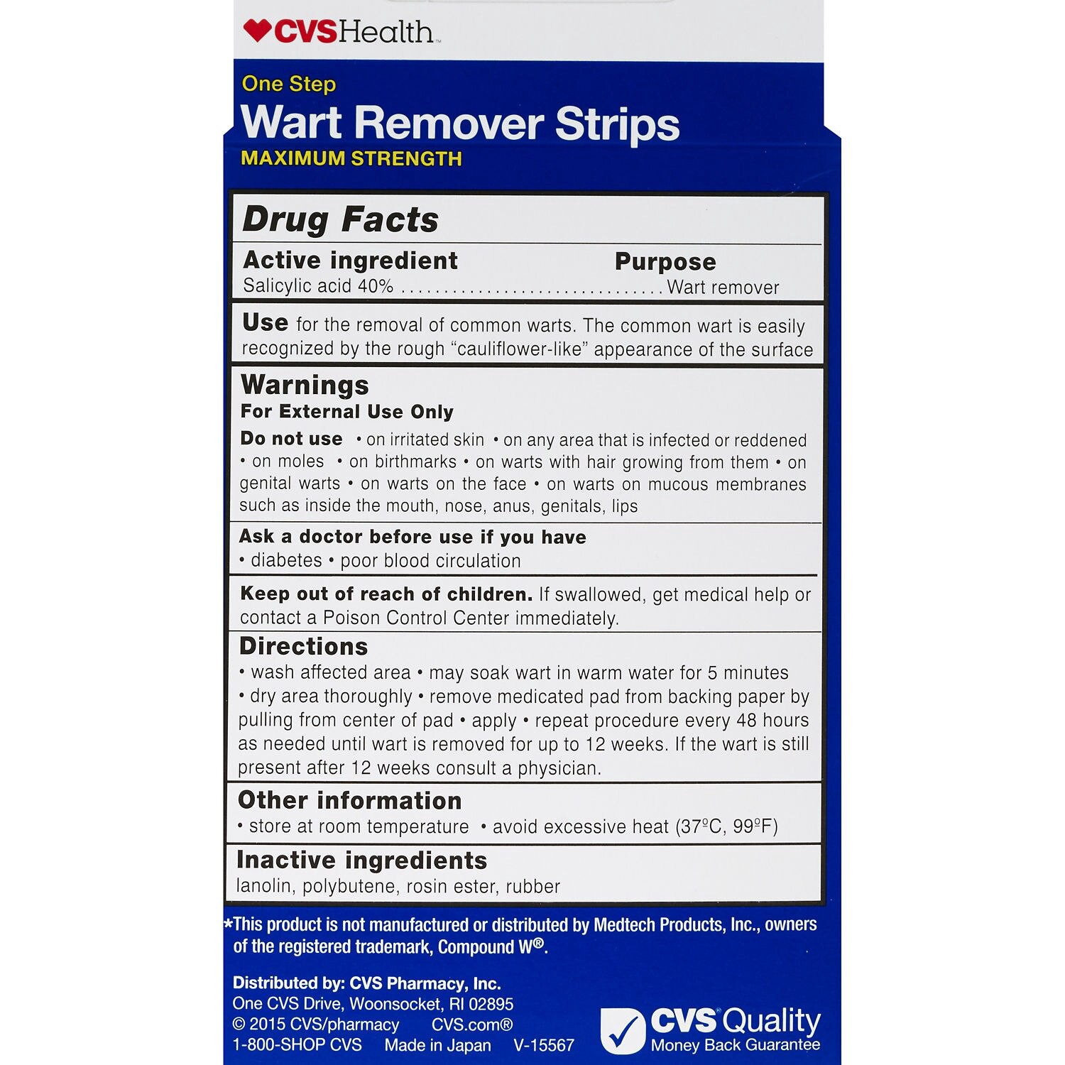 slide 5 of 8, CVS Health One Step Wart Remover Strips, 14 Ct, 1 ct