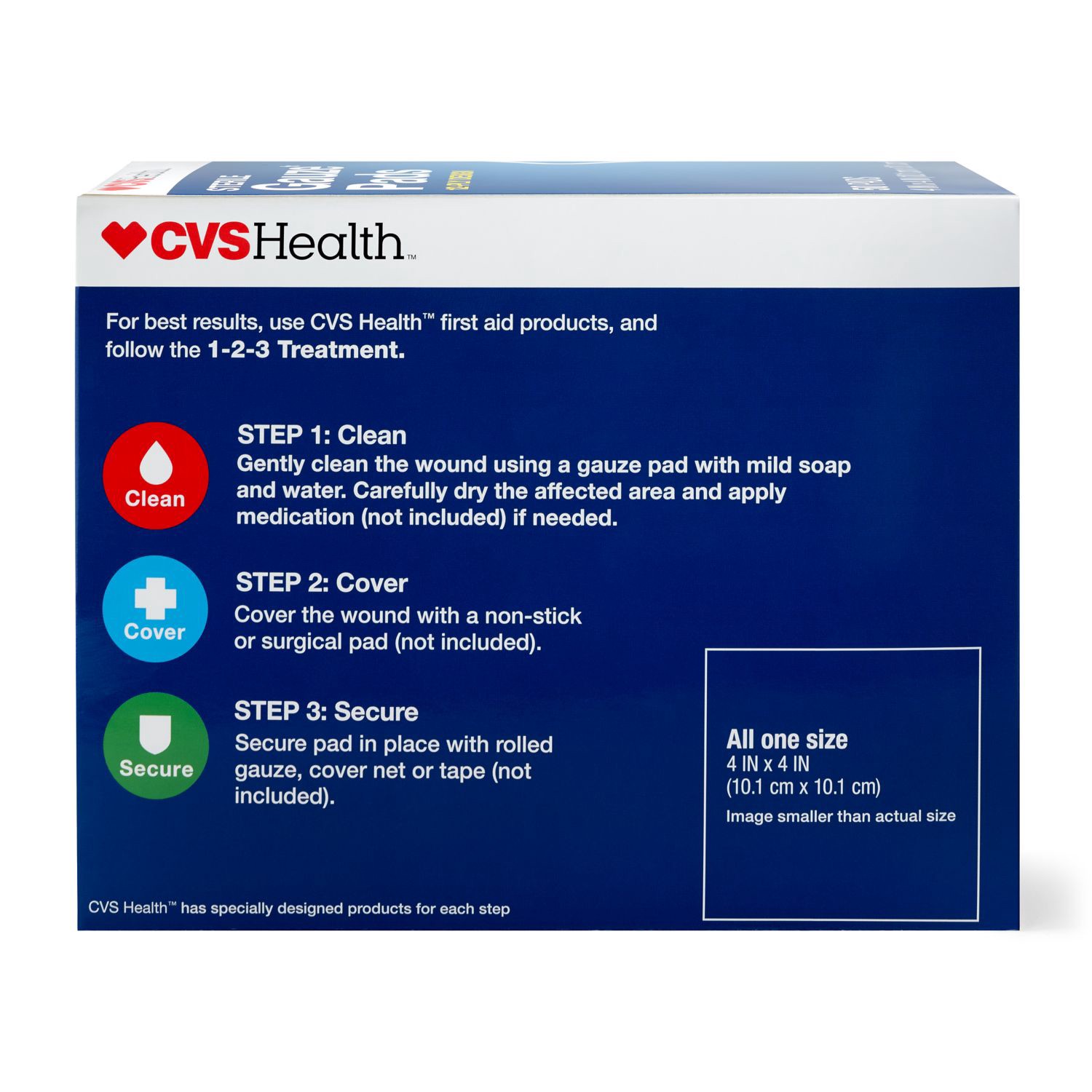 slide 3 of 6, CVS Health Sterile Gauze Pads, 4 In X 4 In, 50 Ct, 1 ct