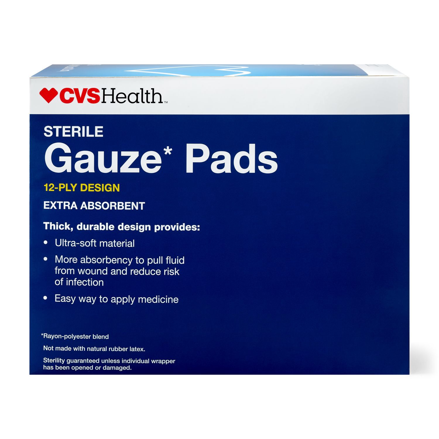 slide 2 of 6, CVS Health Sterile Gauze Pads, 4 In X 4 In, 50 Ct, 1 ct